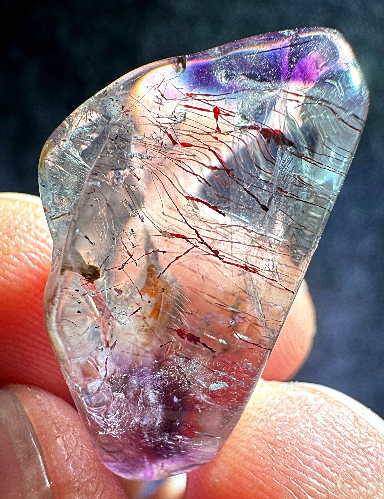 24ct Rare NATURAL Clear rutile Crystal Polished