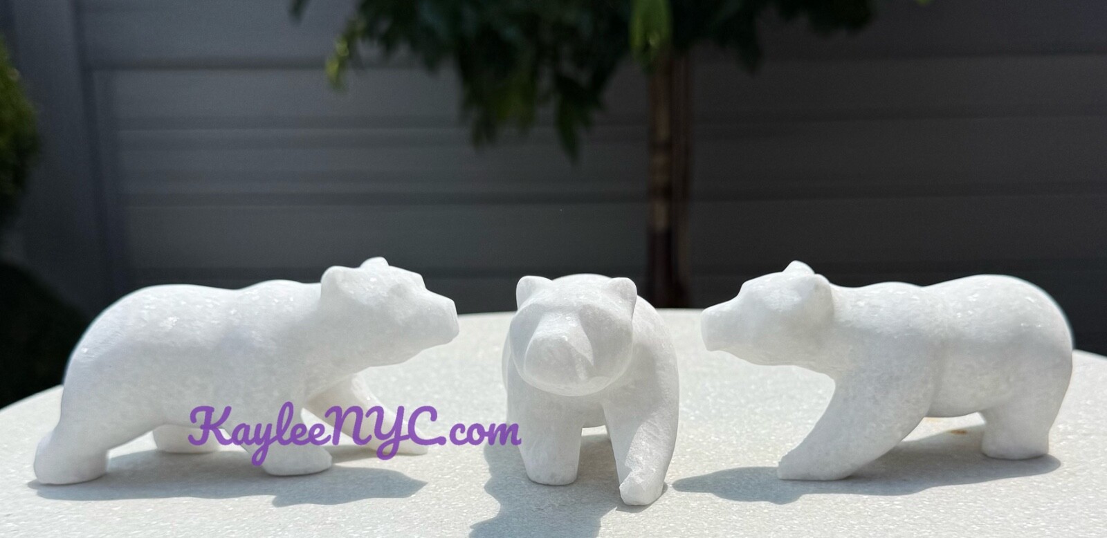 Wholesale Lot 3 Pcs Natural Snow Quartz Polar Bear Crystal Healing
