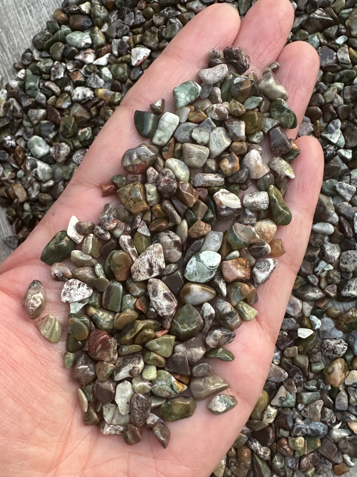 Grade A++ Rhyolite Semi Tumbled Gemstone Chips 3 – 9 mm, Wholesale Bulk Lot