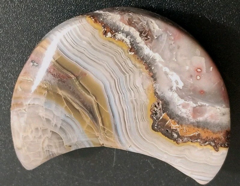 Crazy Lace Agate “Moon” Bands Palmstone Cab Arts Crafts 1-5/16″ Wide 1/4″ Thick