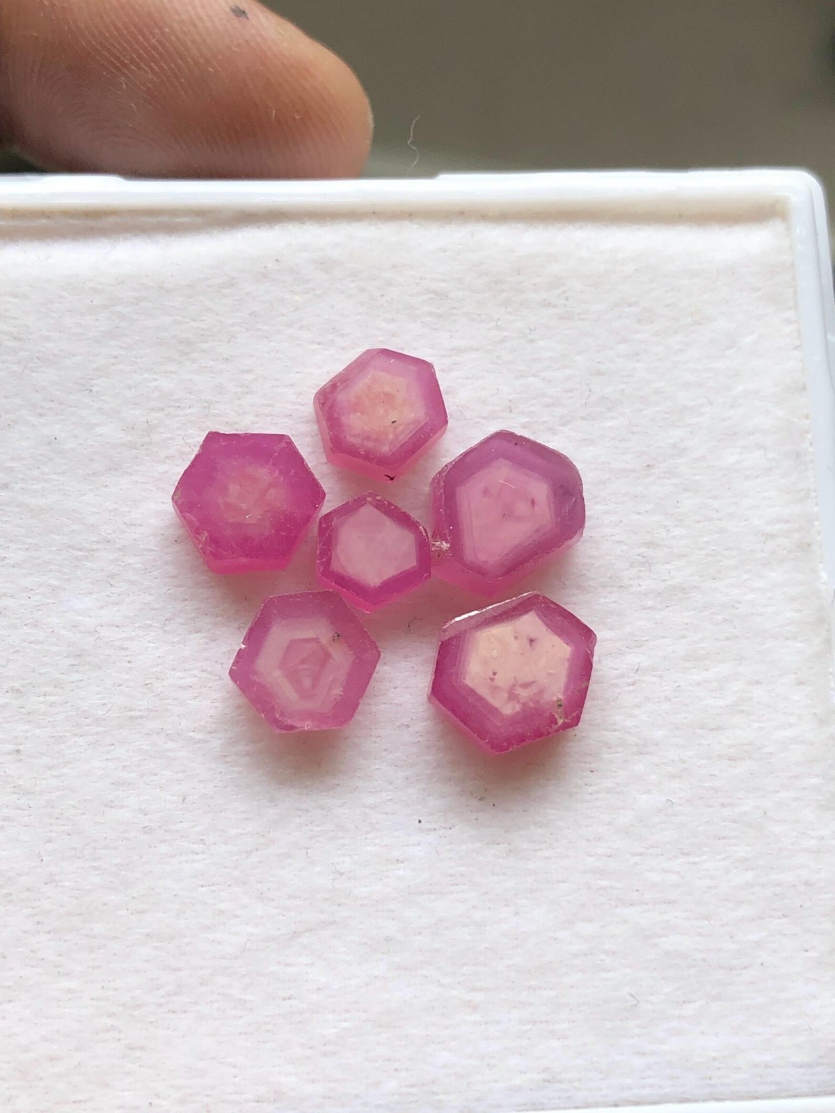 Polished Cut Ruby Gemstone, Natural Ruby Johnson Rough, 10 To 7 mm Ruby 6 Piece