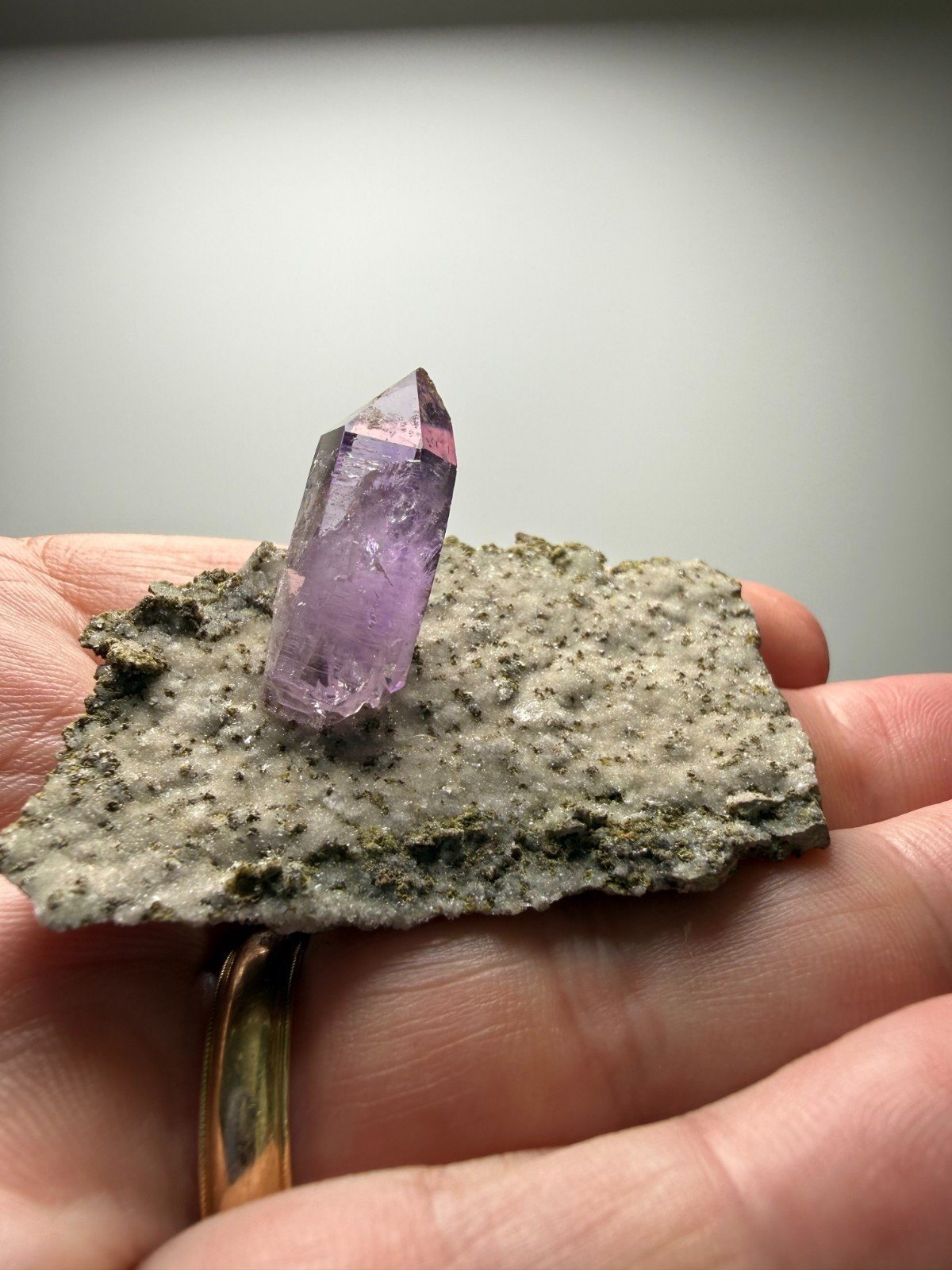 NICE single Amethyst crystal on Matrix from Veracruz, Mexico- Super Deal! $32!