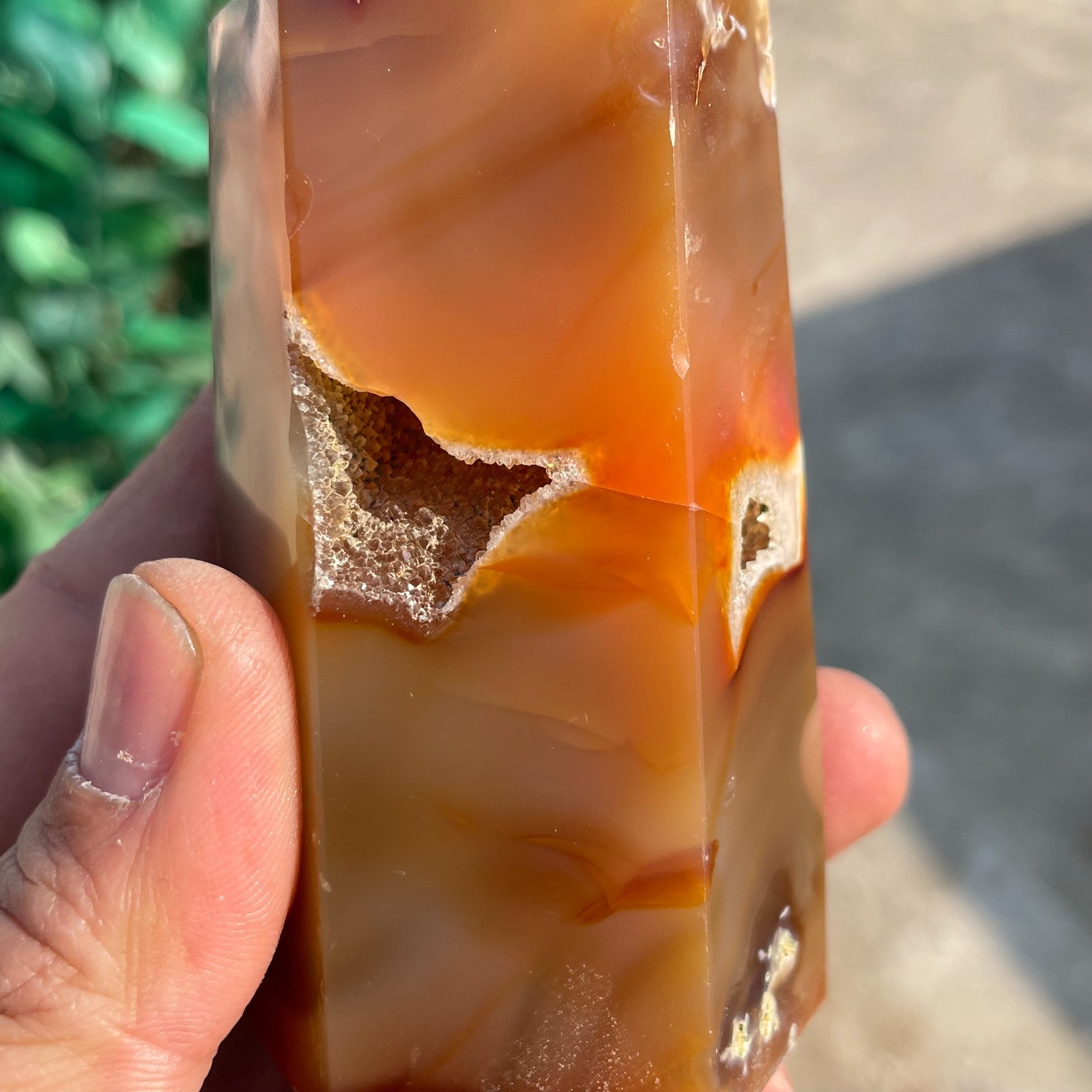 0.67LB Natural Carnelian Quartz Obelisk Crystal Wand Point Healing C2655