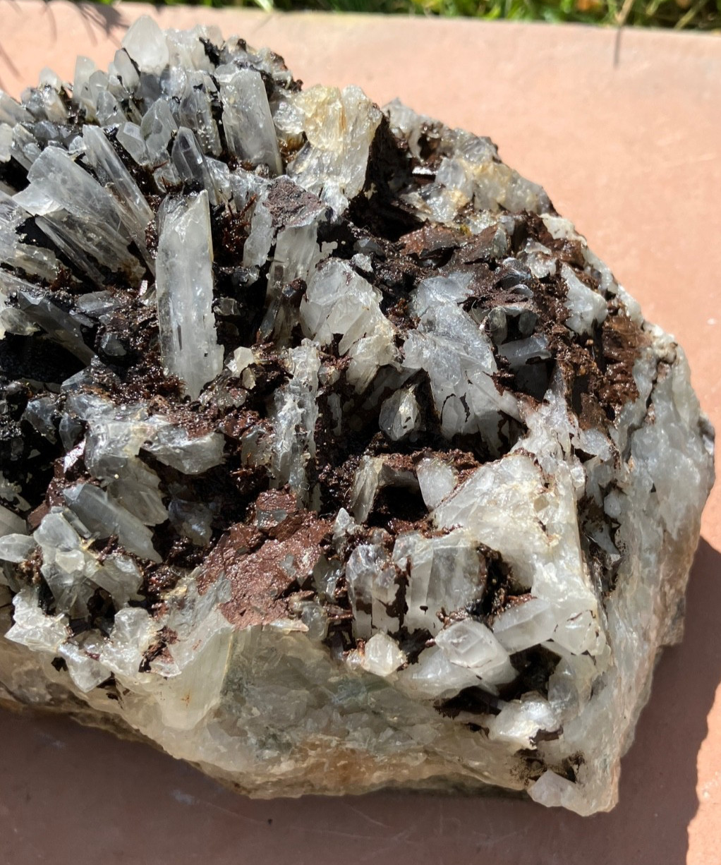 Quartz with Sphalerite & Hematite Crystal Cluster Cabinet Specimen – 4 lbs 9 oz