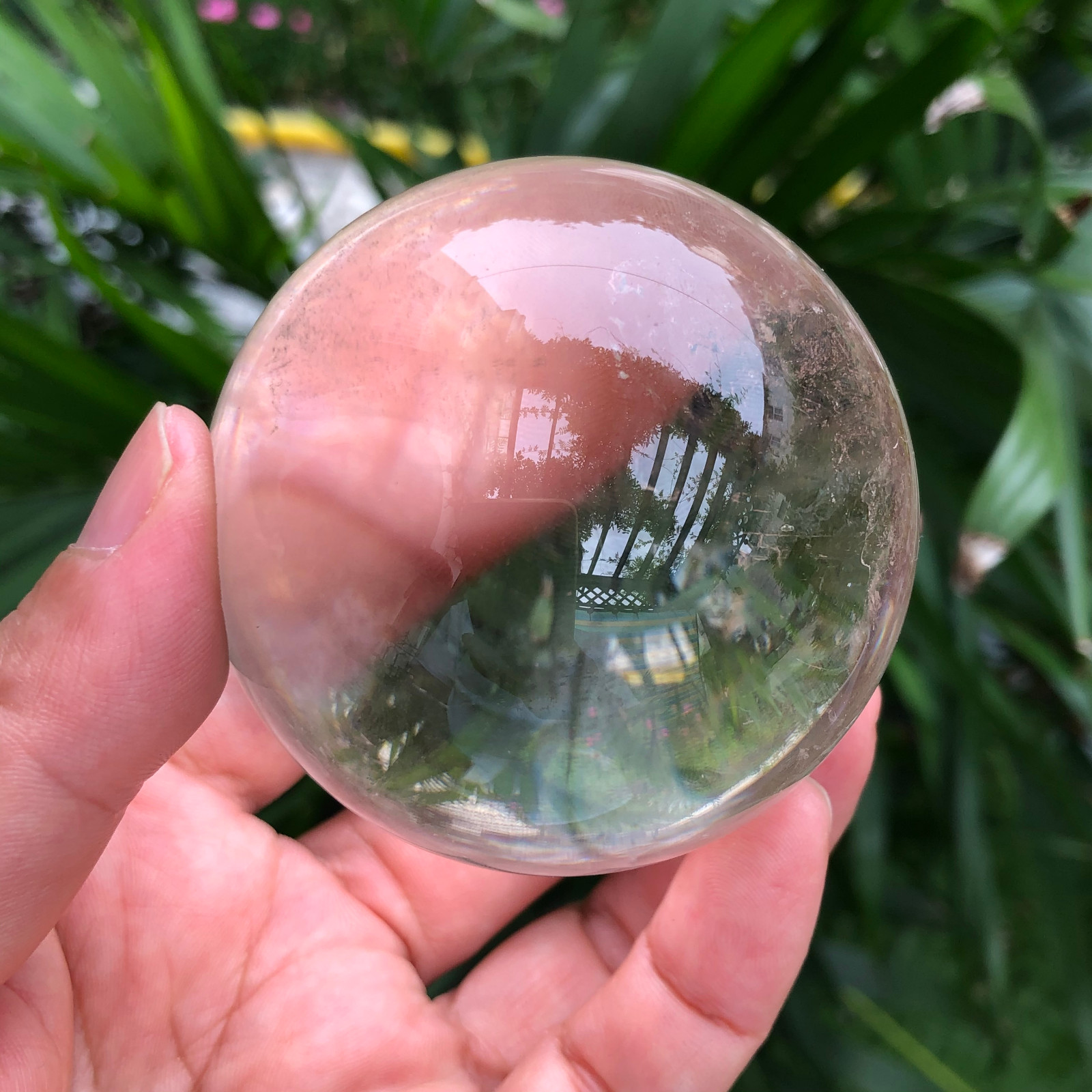 314g Clear Natural white Quartz Crystal Sphere Ball Phantom Healing 238