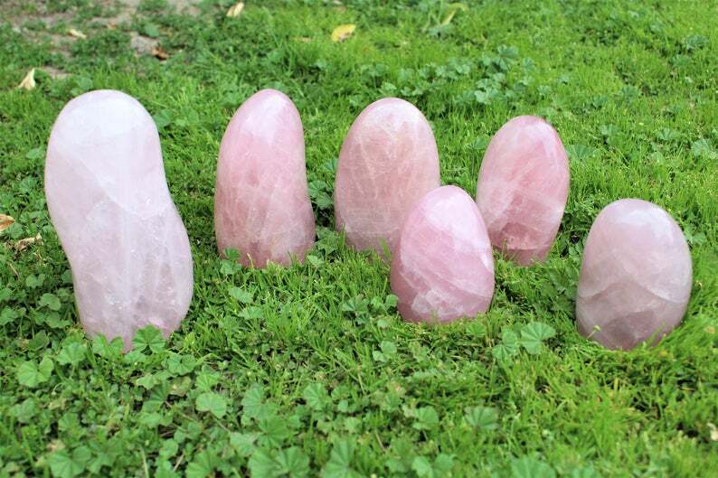 Rose Quartz Polished Freeform, Large Free Standing Cut Base, Specimens