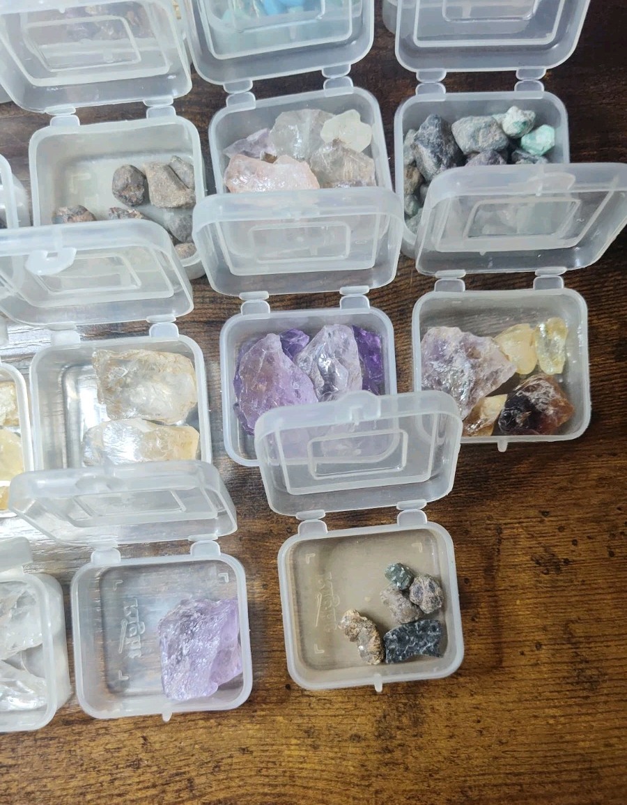 Huge Mixed Crystal & Gemstone Lot-Rough And Tumbled Specimens With Organizer
