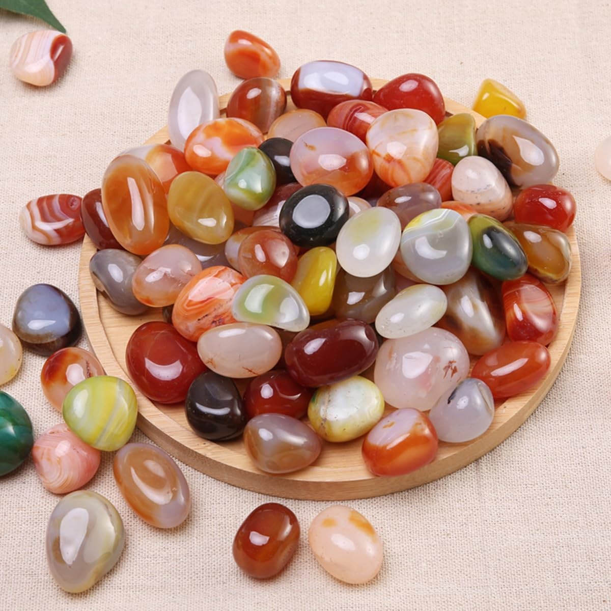 100 Pcs Mixed Agate Stone Tumbled Stones Natural Bulk Assorted Tumbled Polish…