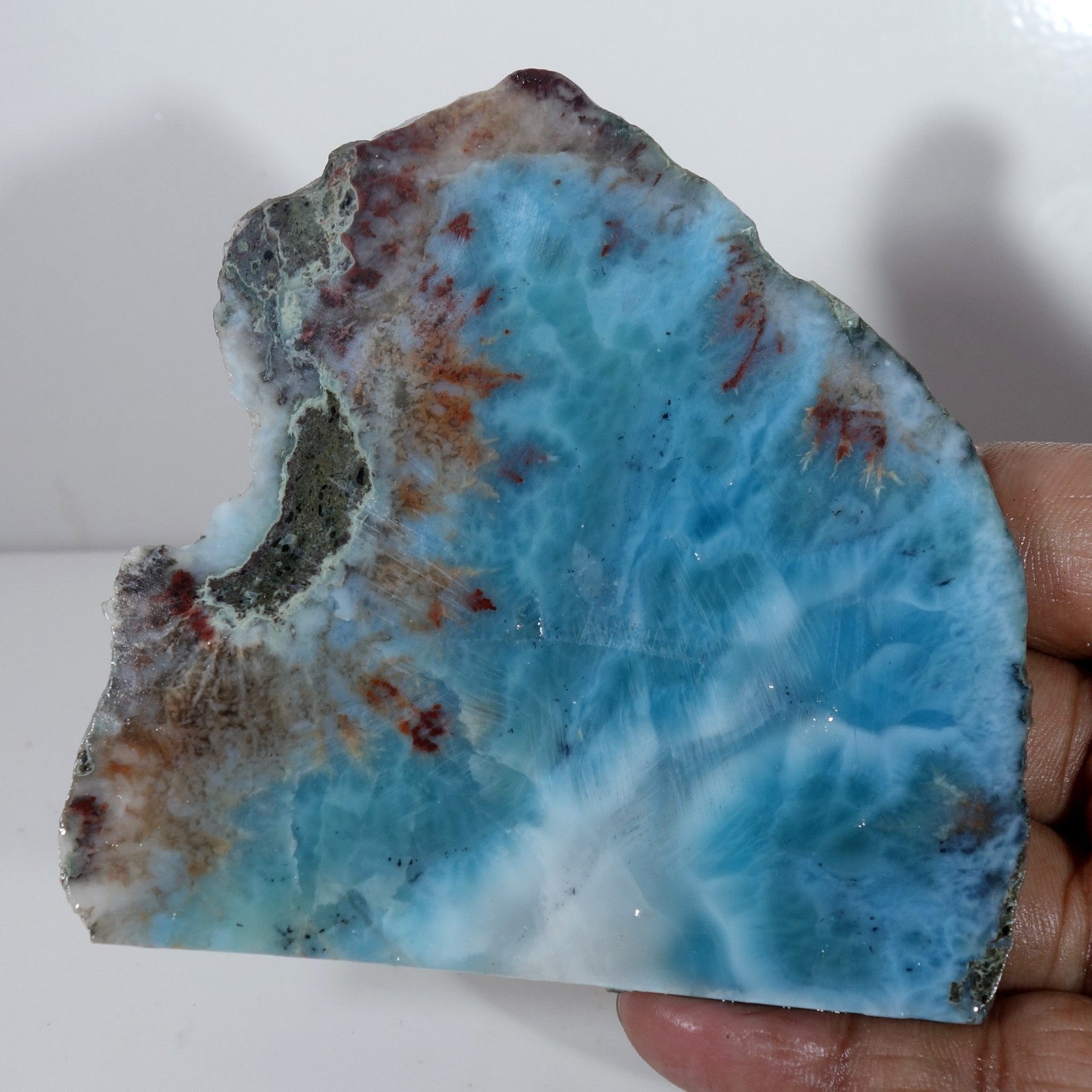 Spiritual Healing Larimar Natural Authentic Slab Rough Blue Gem Stone 481.40 Cts