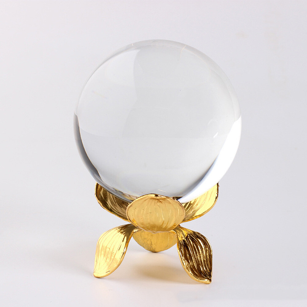 Metal Lotus Display Stand Crystal Ball Holder Glass Sphere Base Feng Shui DIY
