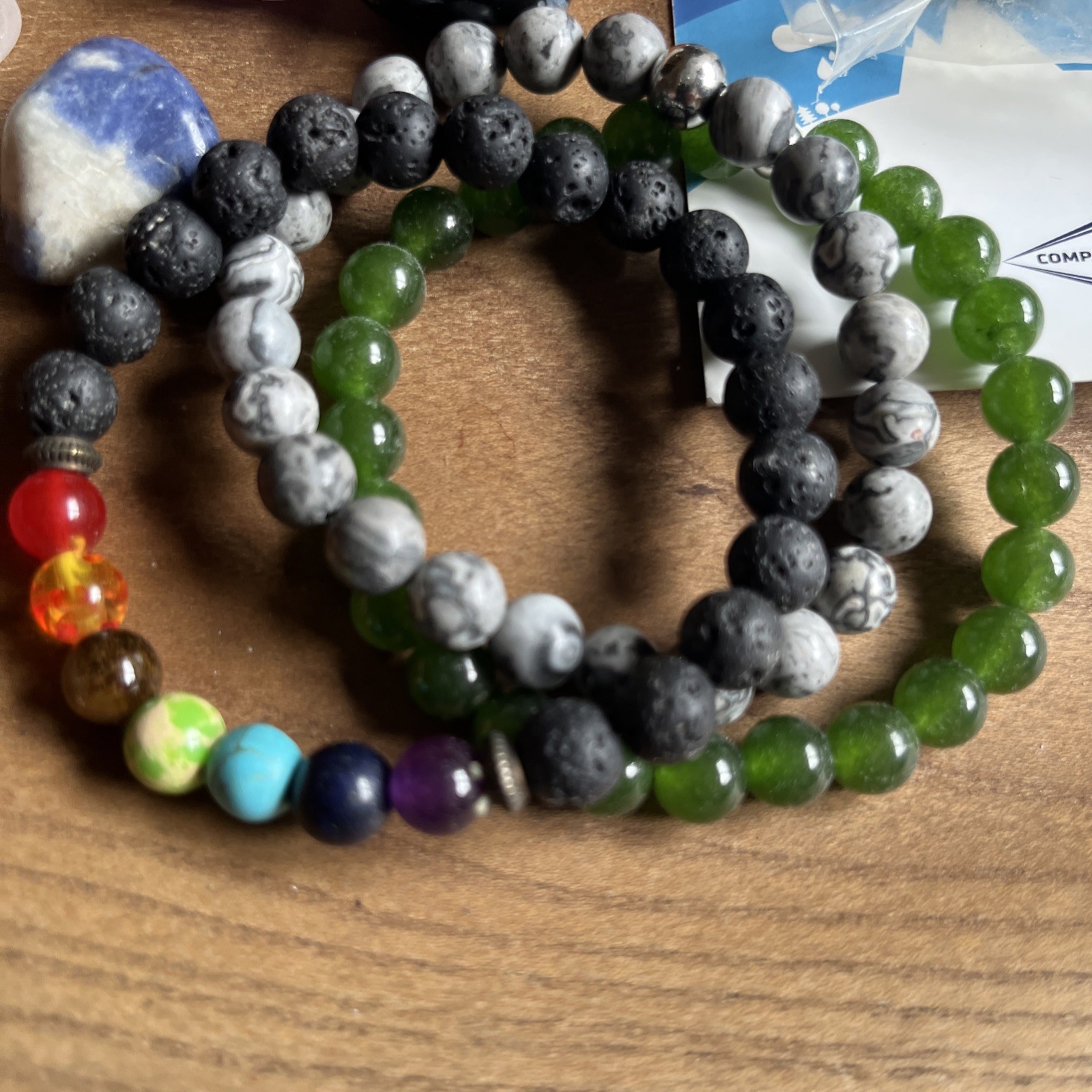 Random lot of assorted crystals and minerals and bracelets/ 1 Beaded Strand