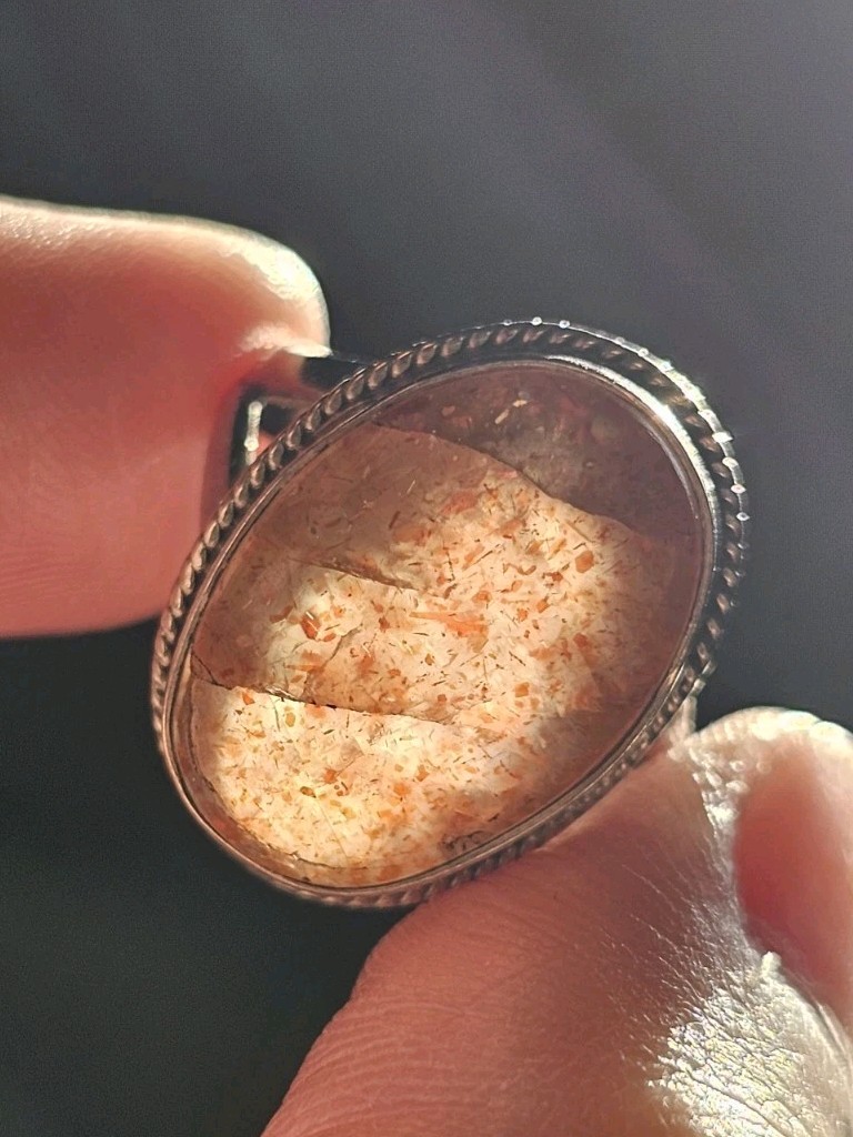 Sunstone Ring, Size 6.75, Crystals & Stones, Mineral Specimen, Metaphysical