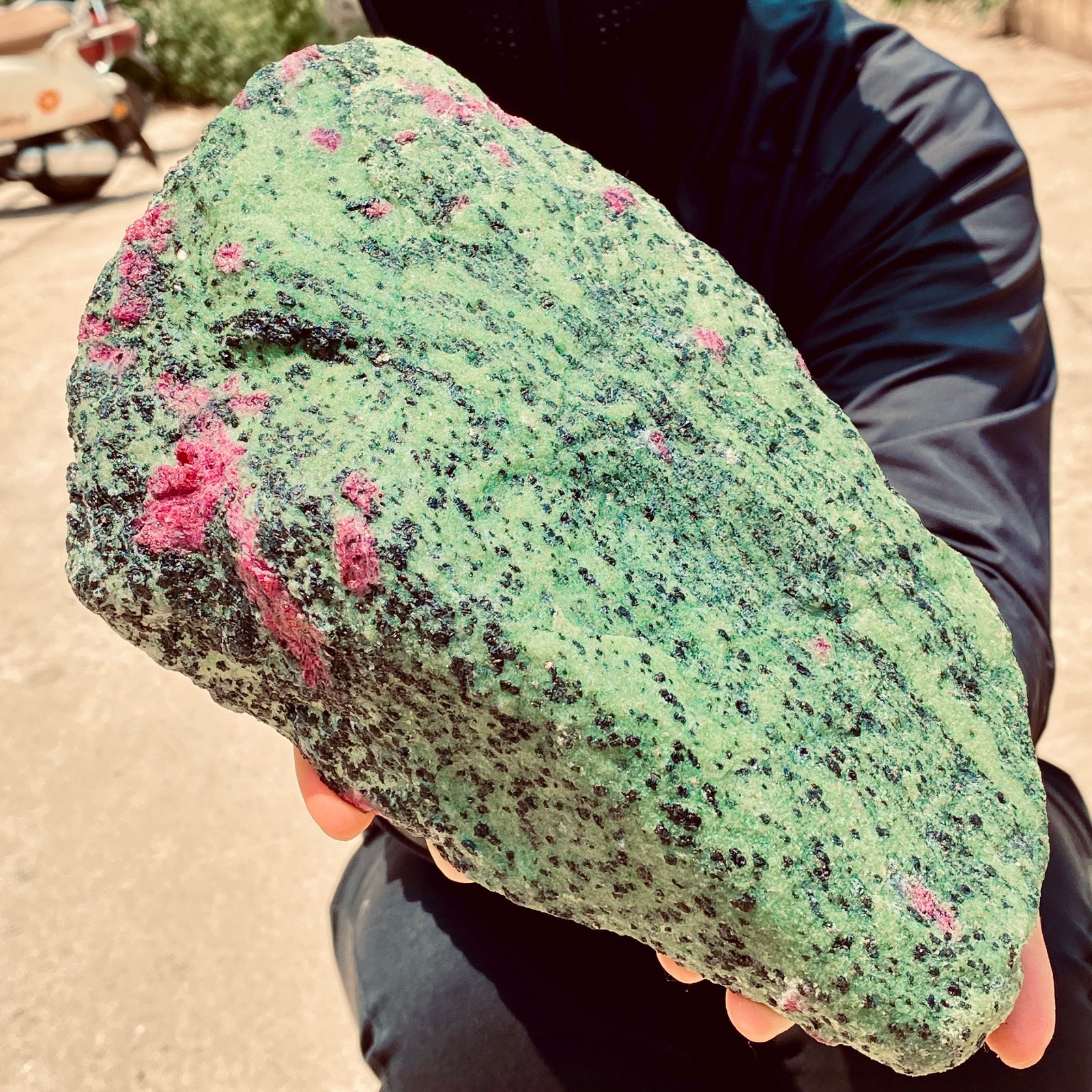 6.72LB Natural red and green treasure Quartz Crystal Rough Gemstone Specimen