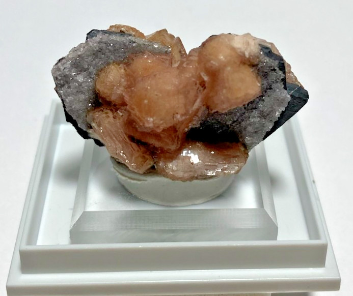 Stunning Olmiite & gemmy Calcite on Maganese Thumbnail from South Africa