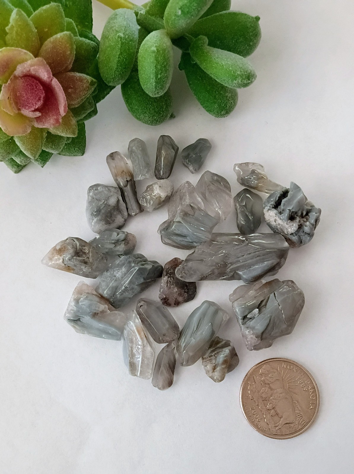 Rare! Blue Tara Quartz From Brazil Lot. Exact Pieces In Photo. Ships From Arizon