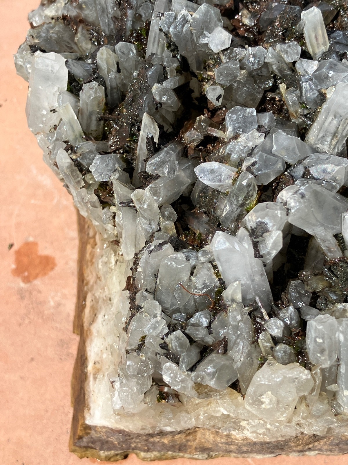 Quartz with Sphalerite & Hematite Crystal Cluster Cabinet Specimen – 4 lbs 9 oz