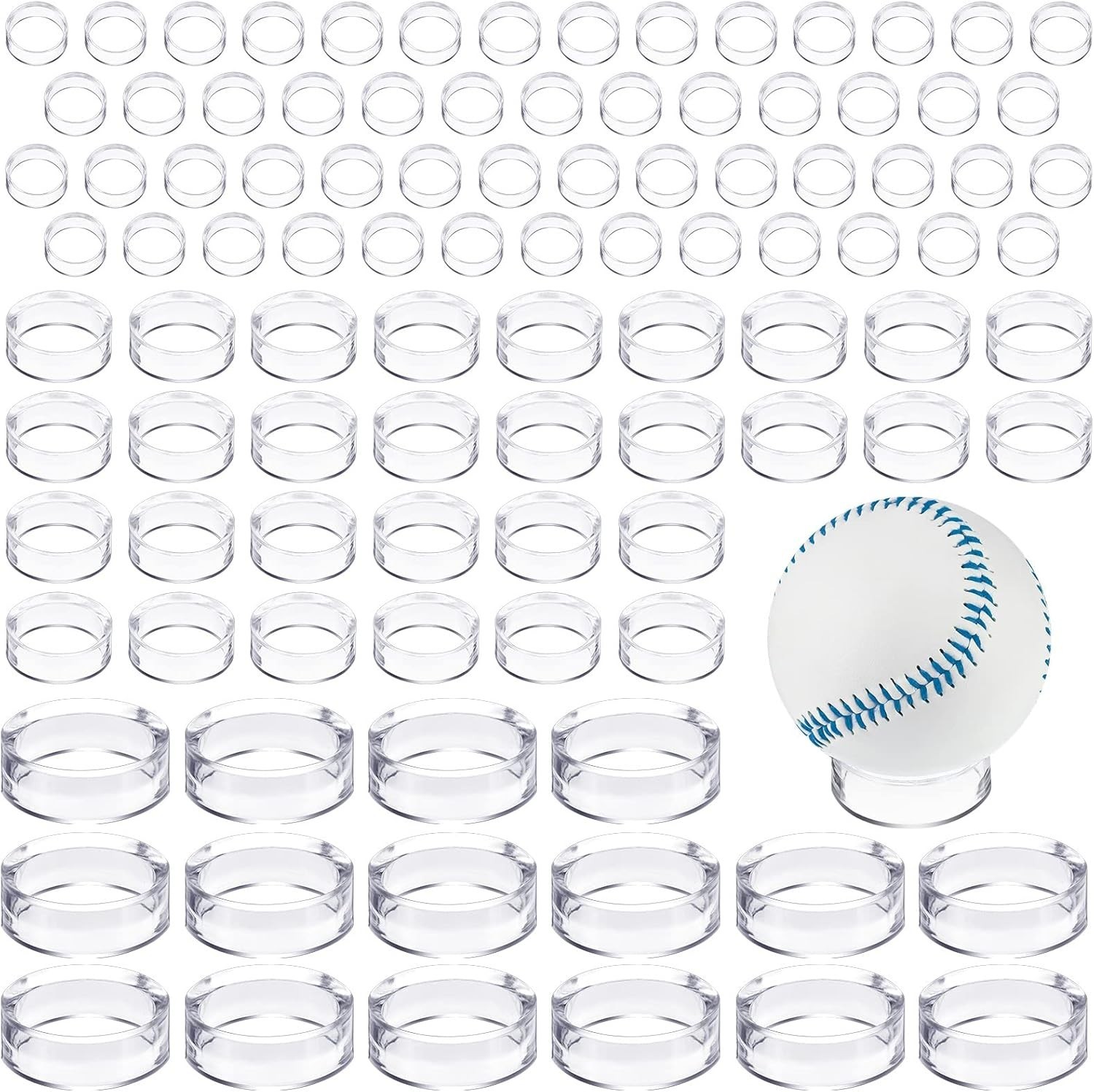 100PCS Clear Acrylic Crystal Sphere Stands Egg Holders for Balls Marbles 3 Sizes