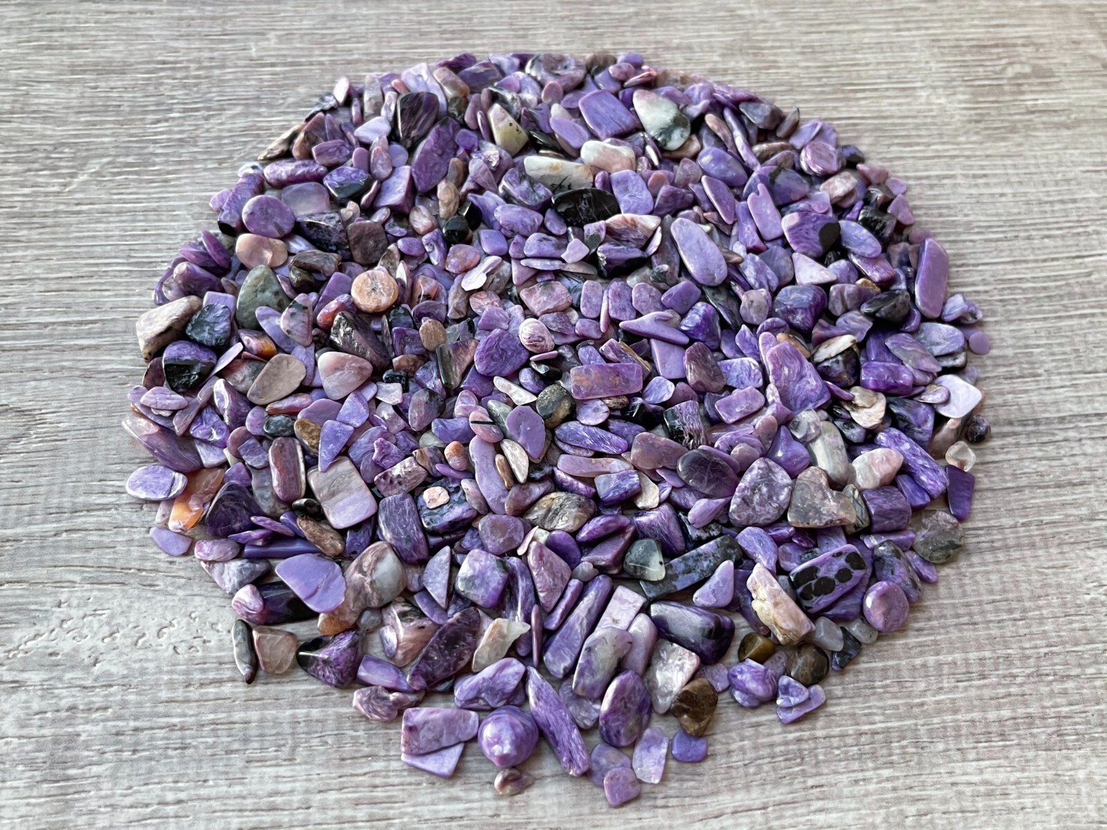 Grade A++ Charoite Semi Tumbled Gemstone Mini Chips 4 -13mm, Wholesale Bulk Lot