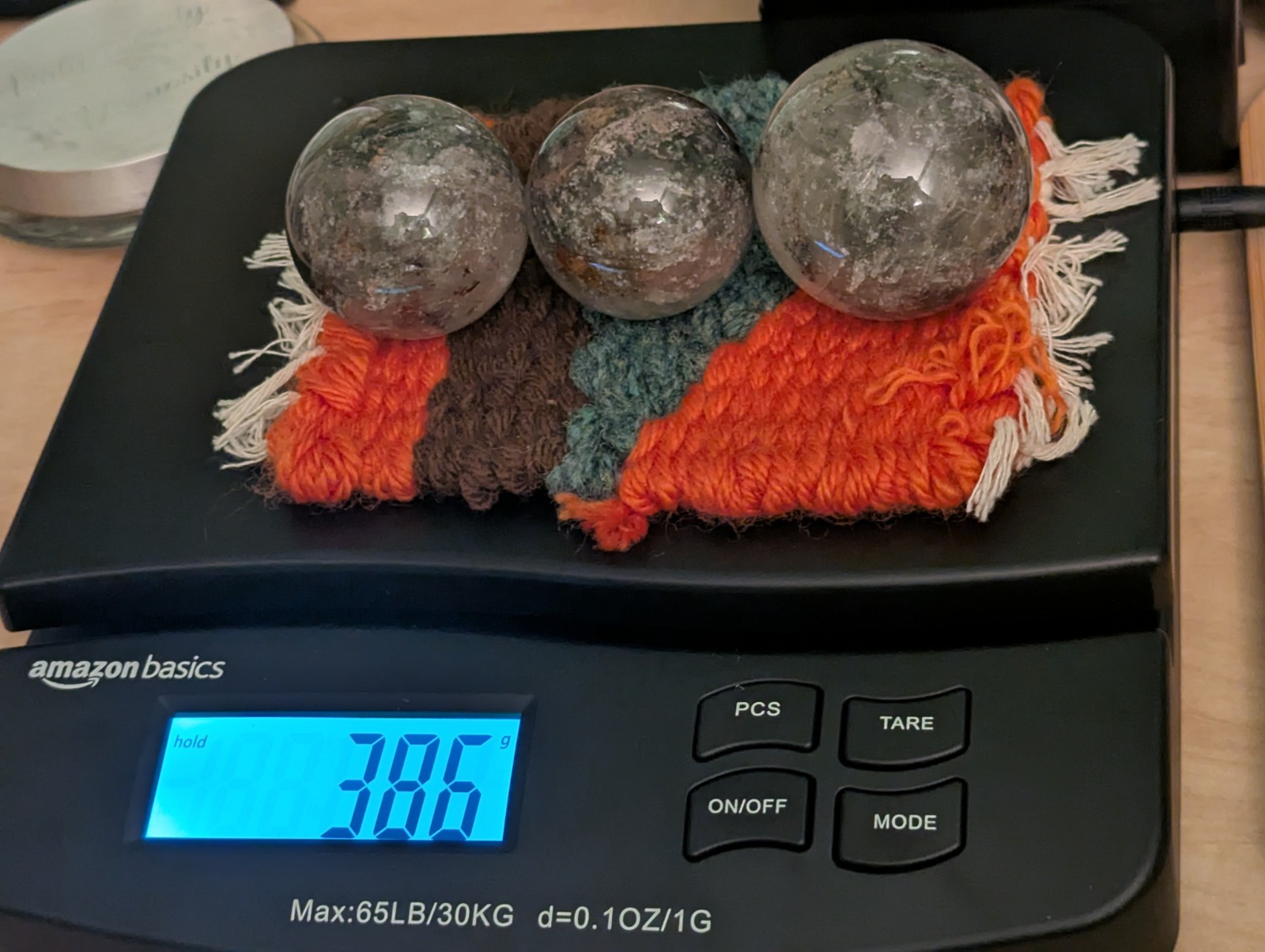 Lot of 3 Moss Agate Crystal Spheres 1.75-2.0″ Polished Natural Stone 386 g Total