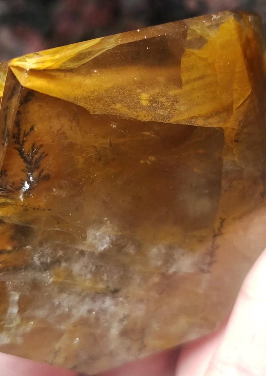 Dendritic Quartz Freeform Golden Healer+Iron Inclusions Crystal Point