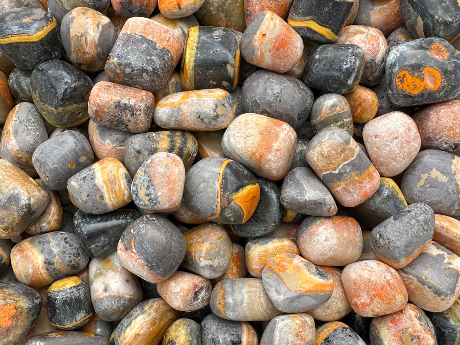 Grade A++ Bumblebee Jasper Tumbled Stones, 0.75-1.25″ Tumbled Bumblebee Jasper