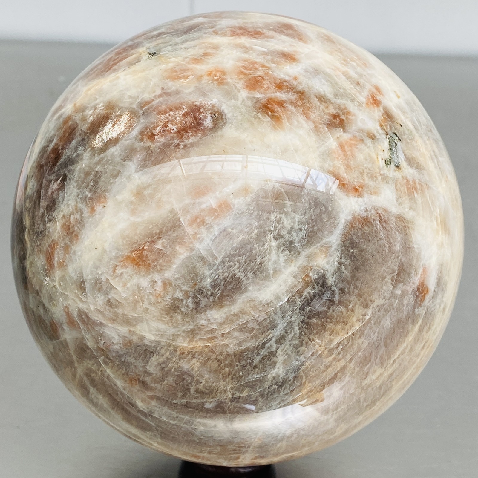 Natural Gray moonstone sphere quartz Crystal ball Healing 3720G (8.2LB)