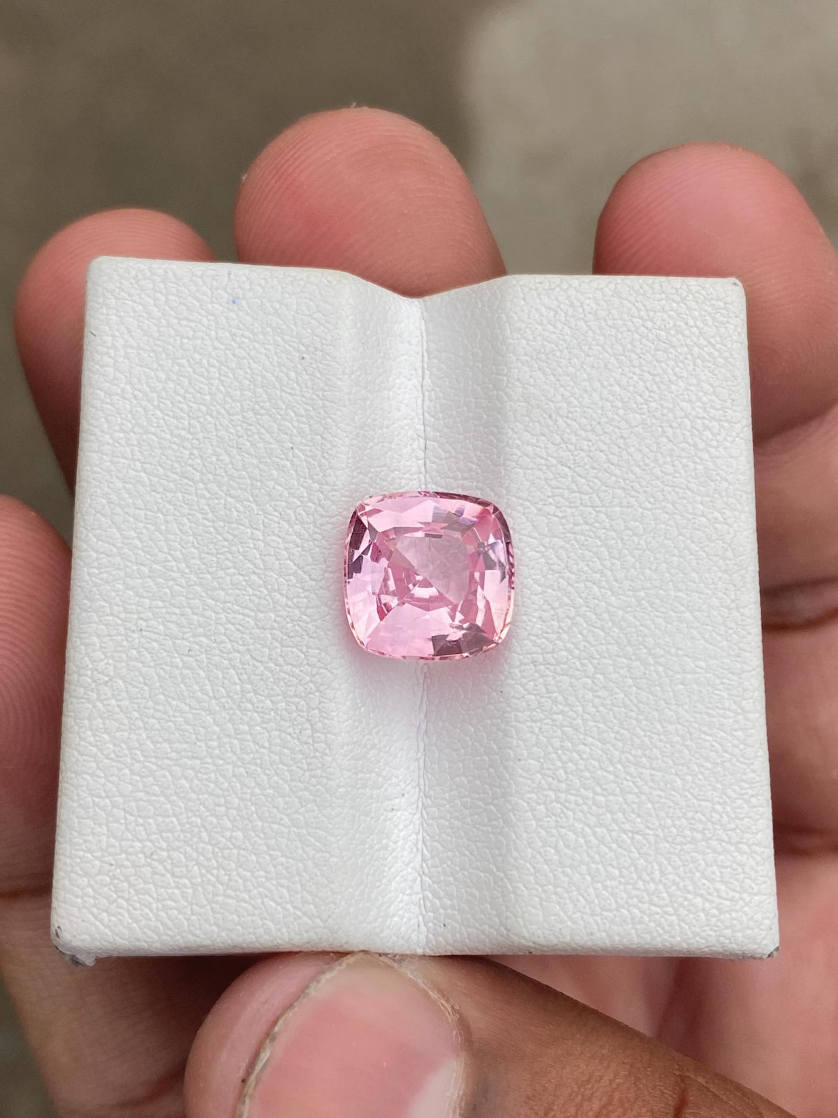 6 Ct Padparadscha Sapphire Gemstone, Cushion Cut Lab Gorwn Stone For Jewelry