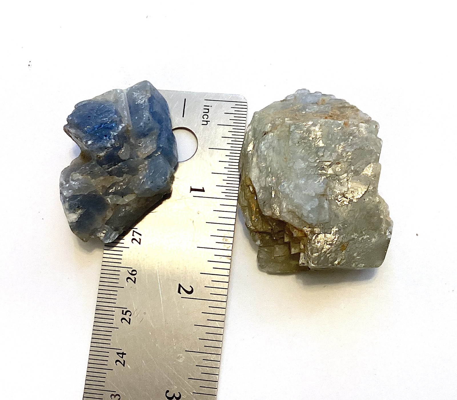 Calcite Stones, Blue and Gray Crystal Specimens, Natural Rocks