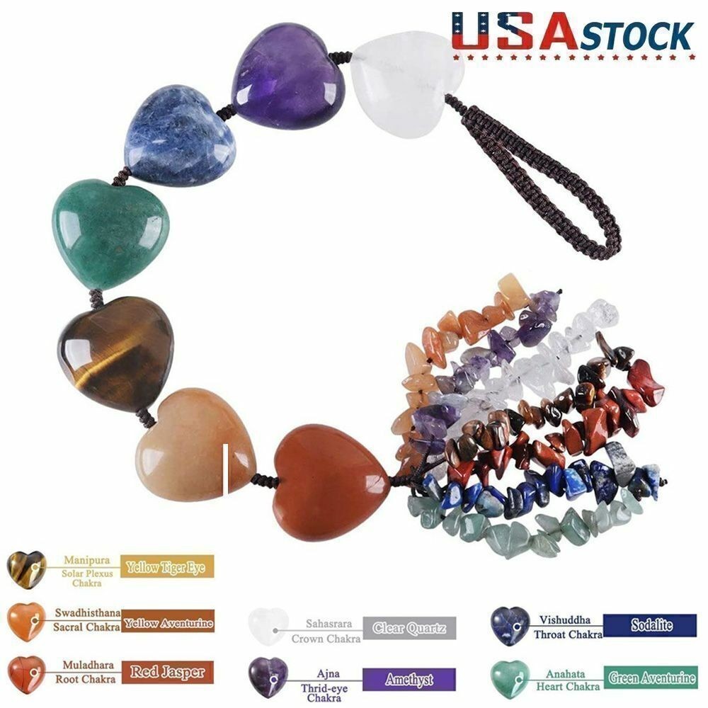 7 Chakra Gemstone Ornament Tassel Shui Hanging Feng Stones Home Cars Decor