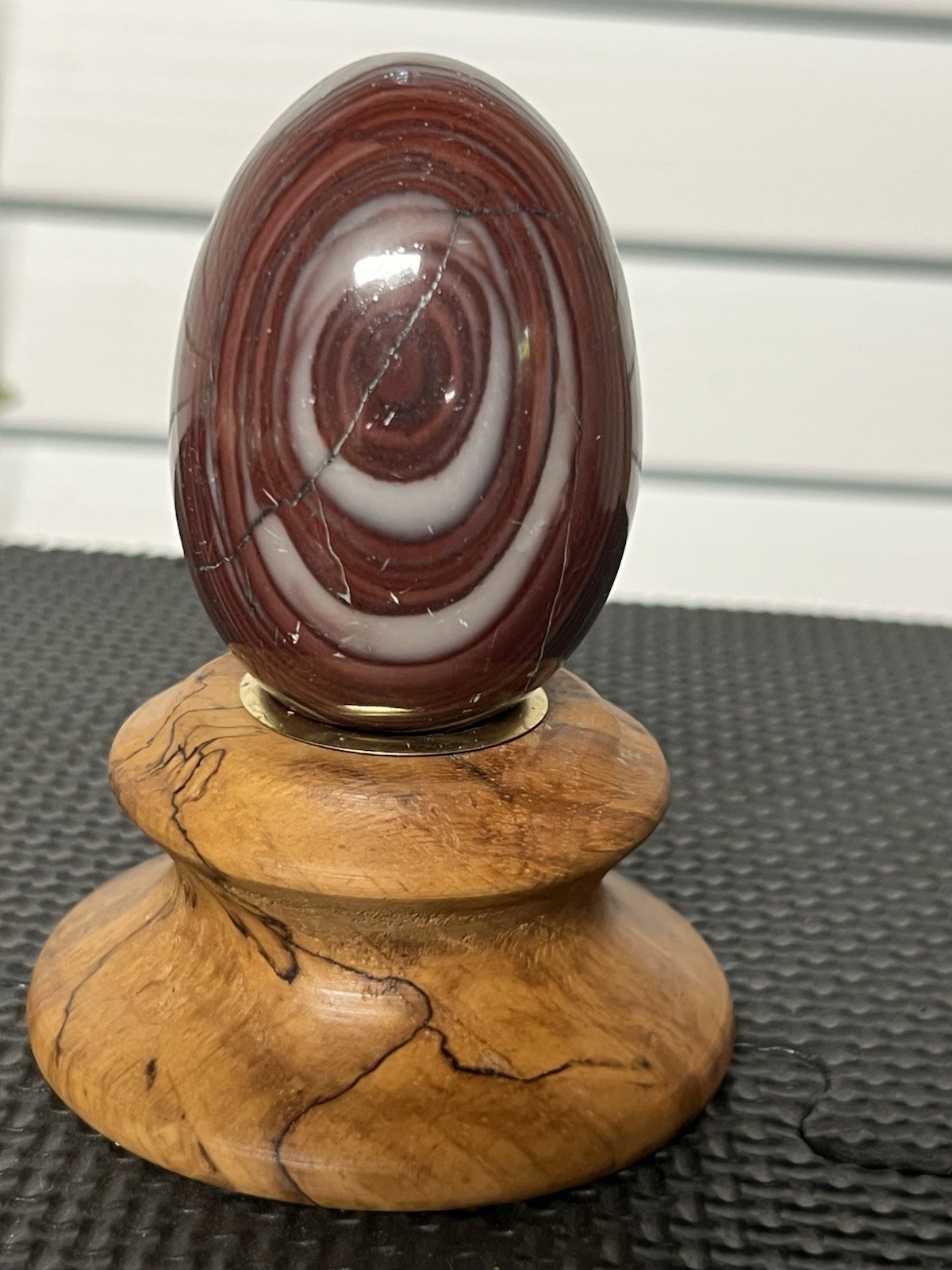 Polished Imperial Jasper Stone Egg. 2 1/2 in High, 1 3/4 in Wide. Preowned.