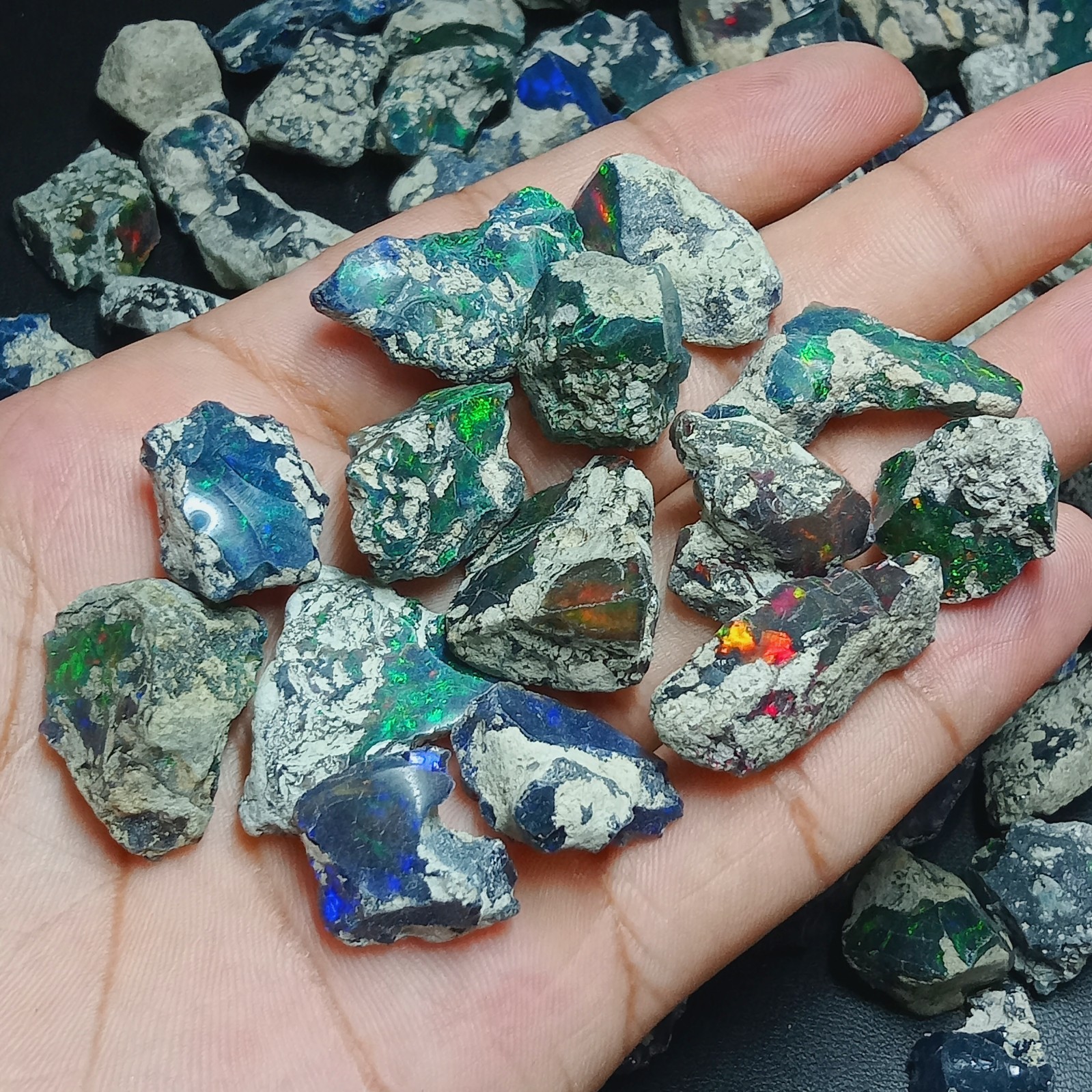 Huge Black Smoked Opal Rough 200ct Lot – AAA+ Quality Ethiopian Black Opal Rough