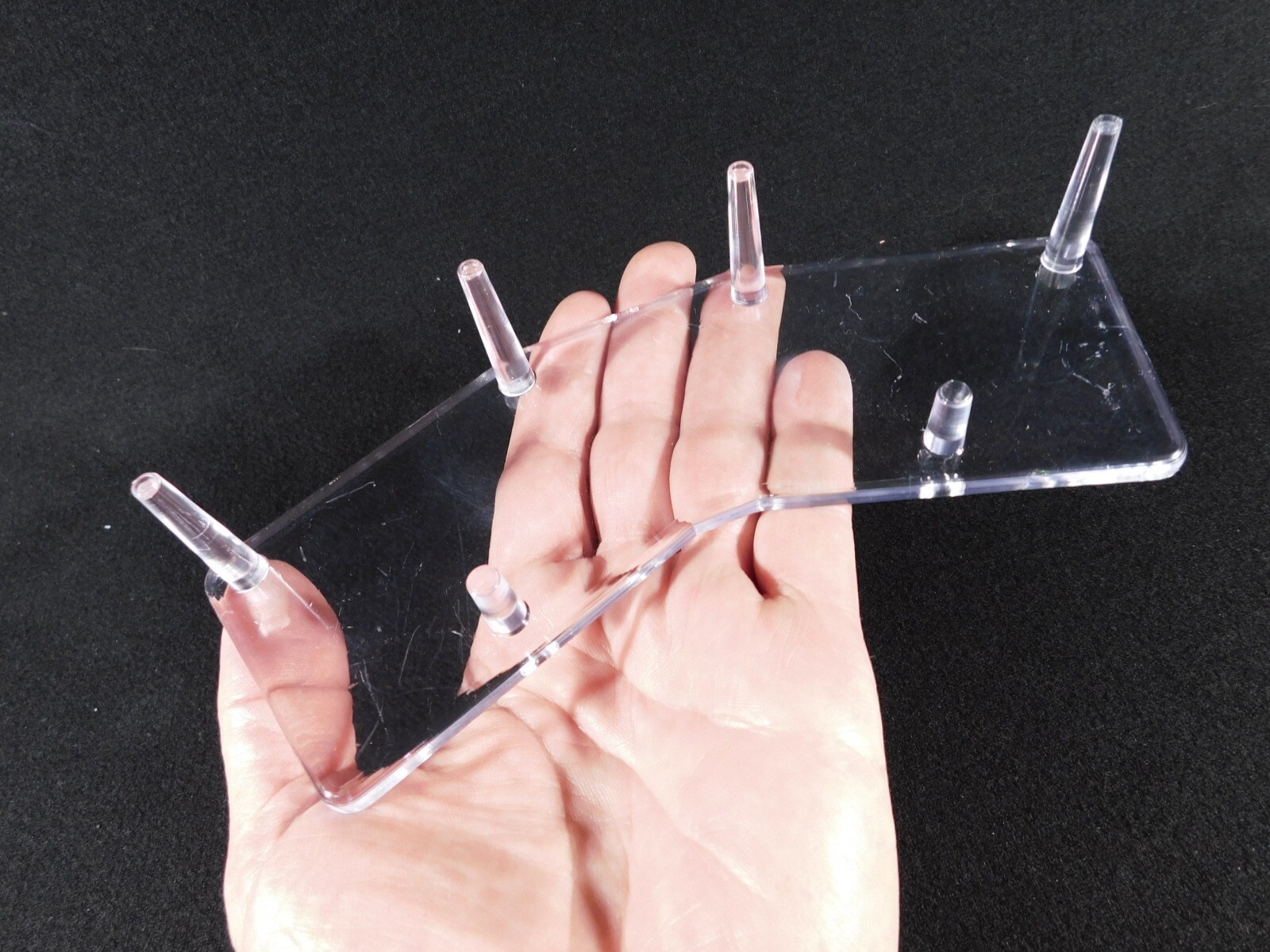 DOUBLE Three Post SPHERE Display Stand LARGE Size Clear Acrylic