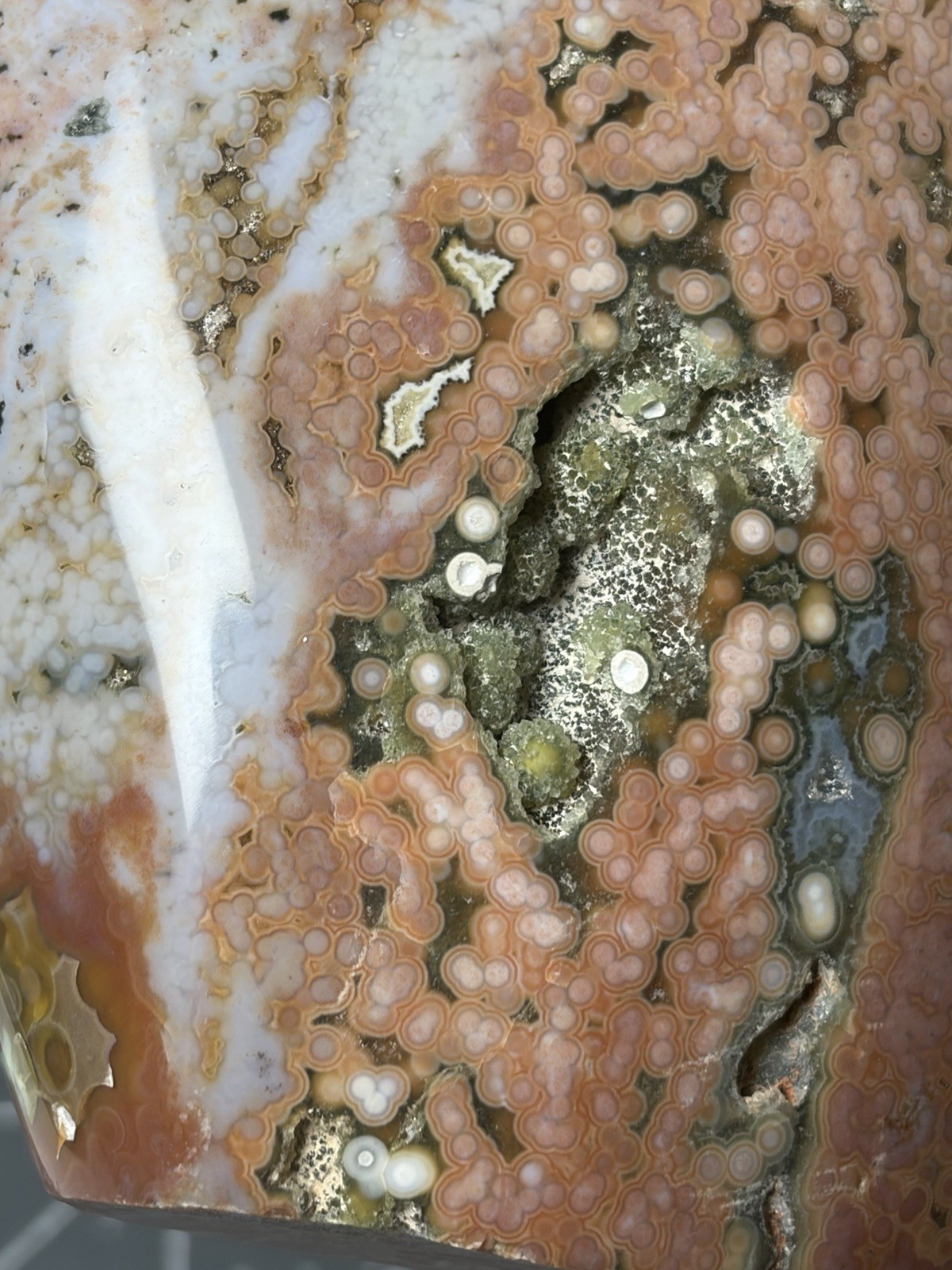 Stunning Ocean Jasper Free Form Colorful Pink Orbs Druzy 2.9lbs