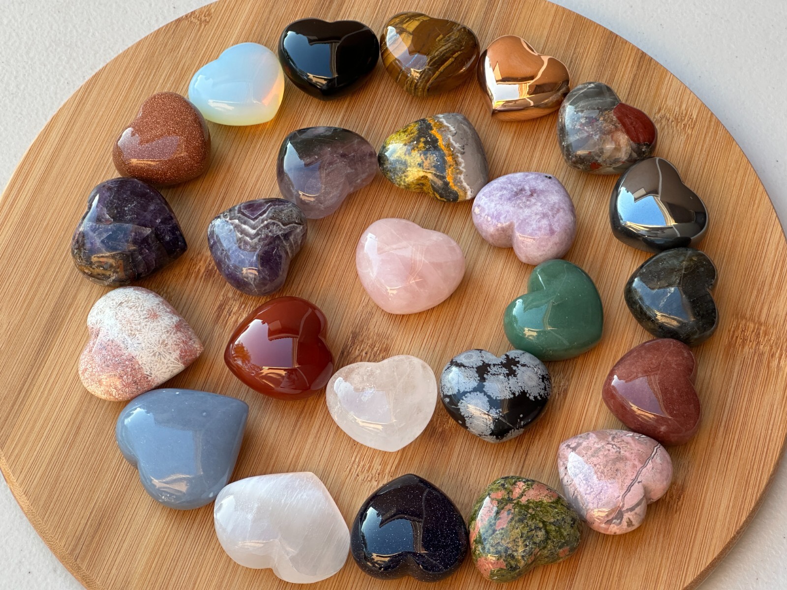 Large Gemstone Heart, 1.75″ Polished Crystals Gemstone Puffy Hearts, Pick a Type
