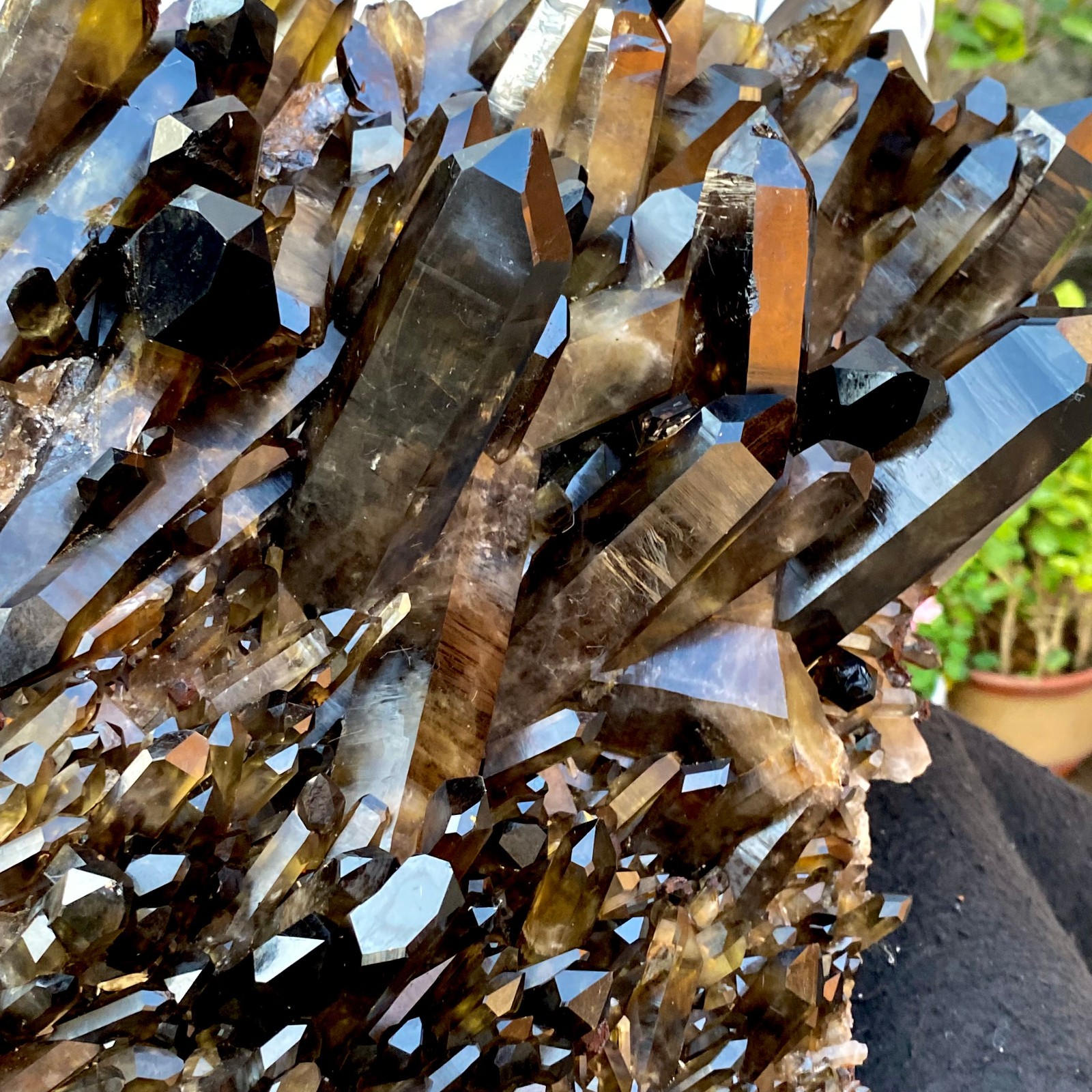 40.43LB Large Natural Black Smoky Quartz Crystal Cluster Raw Mineral Specimen