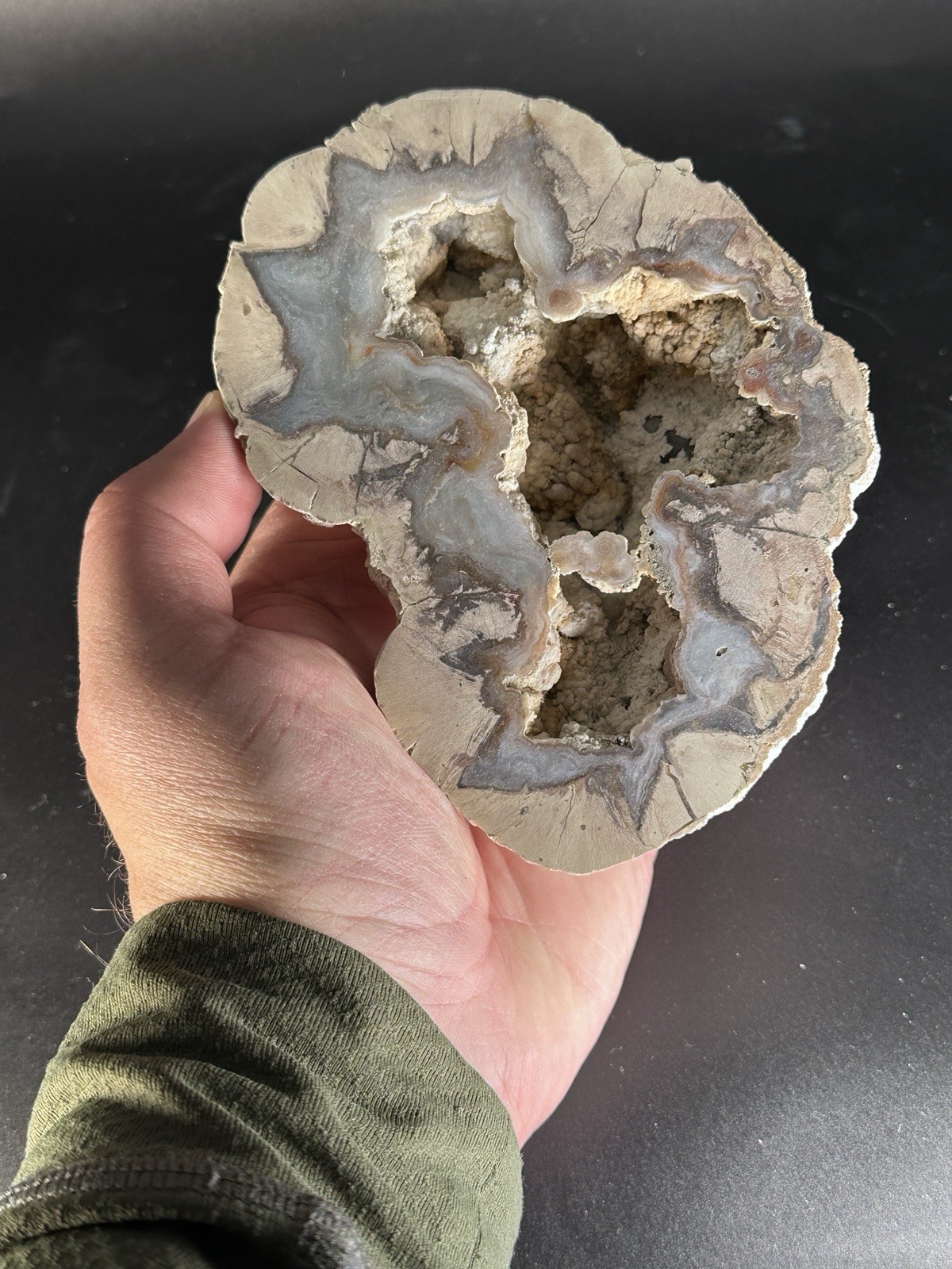Buchanan Ranch Triple Thunderegg Polished Agate Geode 5.25”