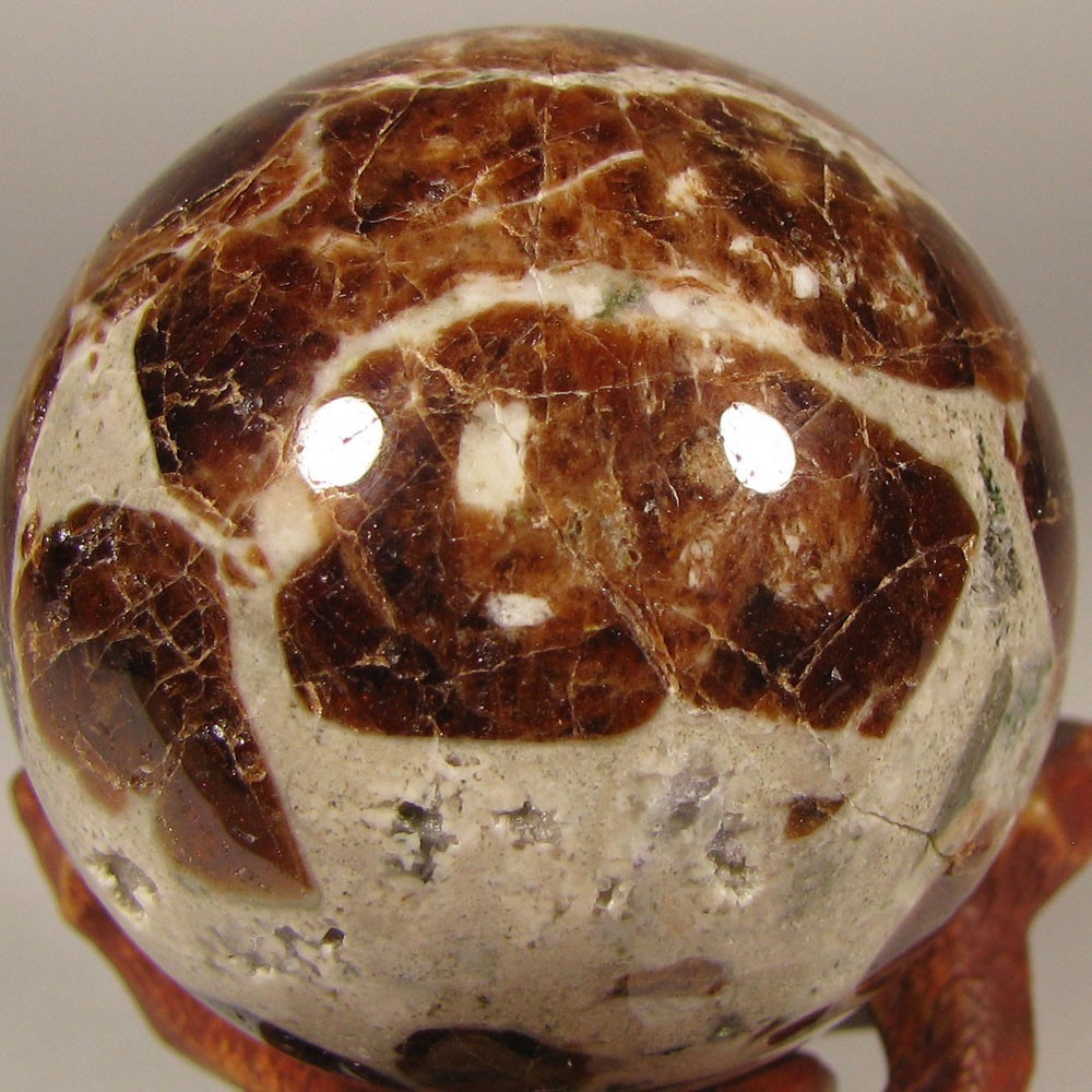 40mm Red GARNET in WOLLASTONITE Crystal Polished Sphere Ball w/ Stand – Namibia