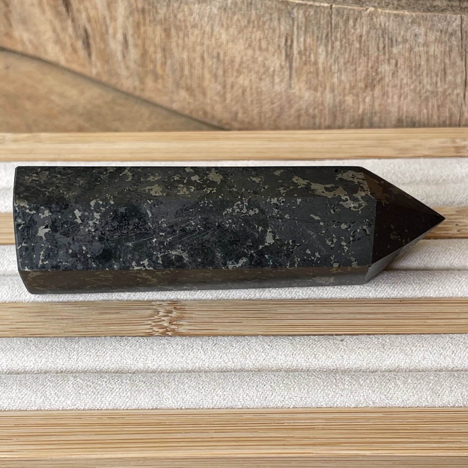 Apache Gold Tower, Healer’s Gold Pyrite magnetite Point – Black Natural Crystals