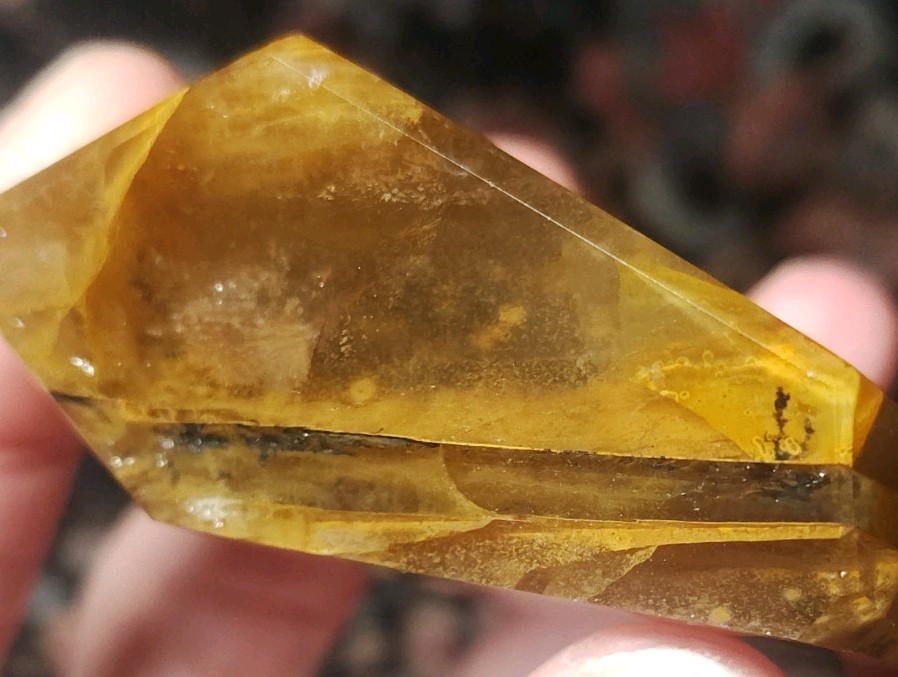 Dendritic Quartz Freeform Golden Healer+Iron Inclusions Crystal Point
