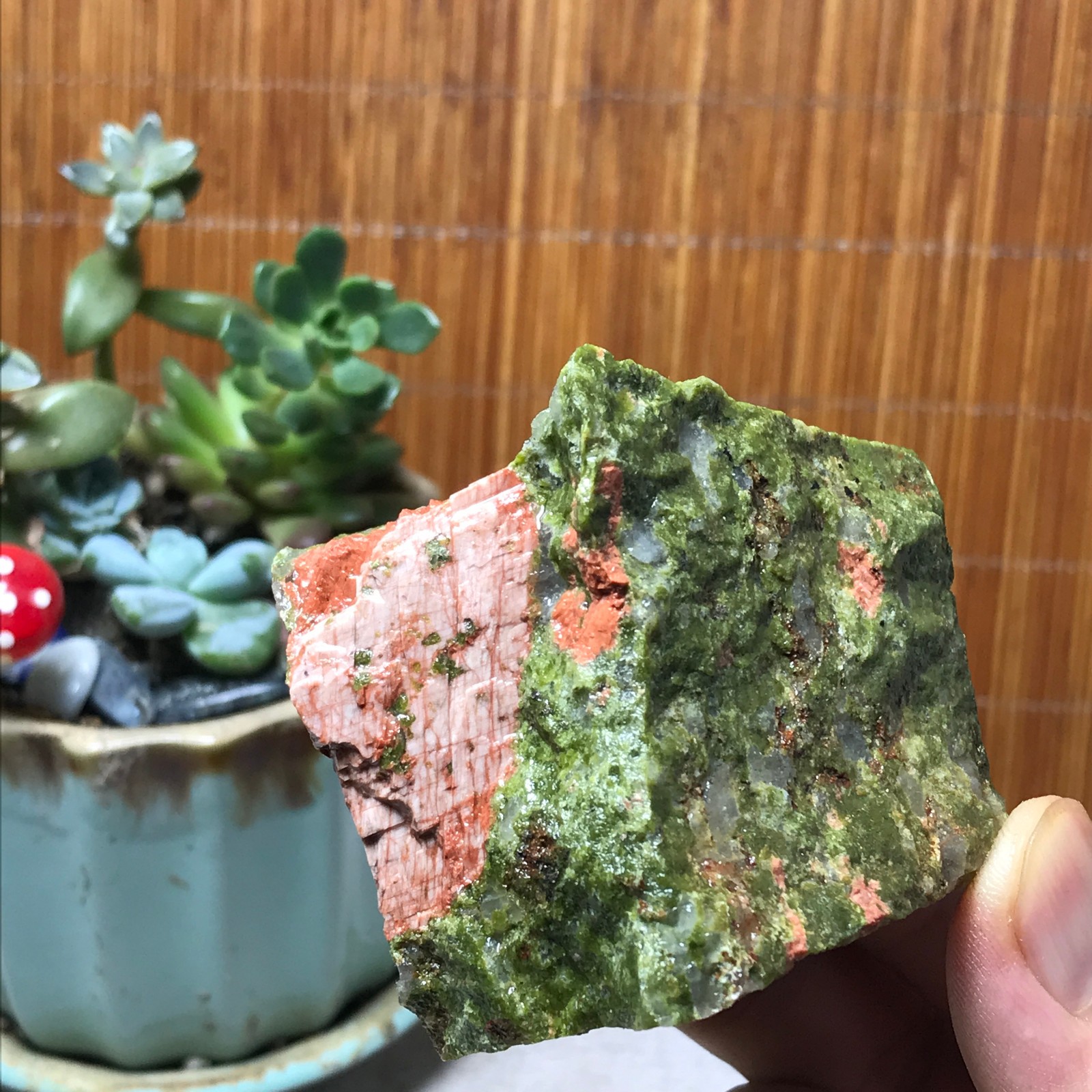 198g Natural Unakite Crystal gemstone Rough Mineral Specimen healing A6350