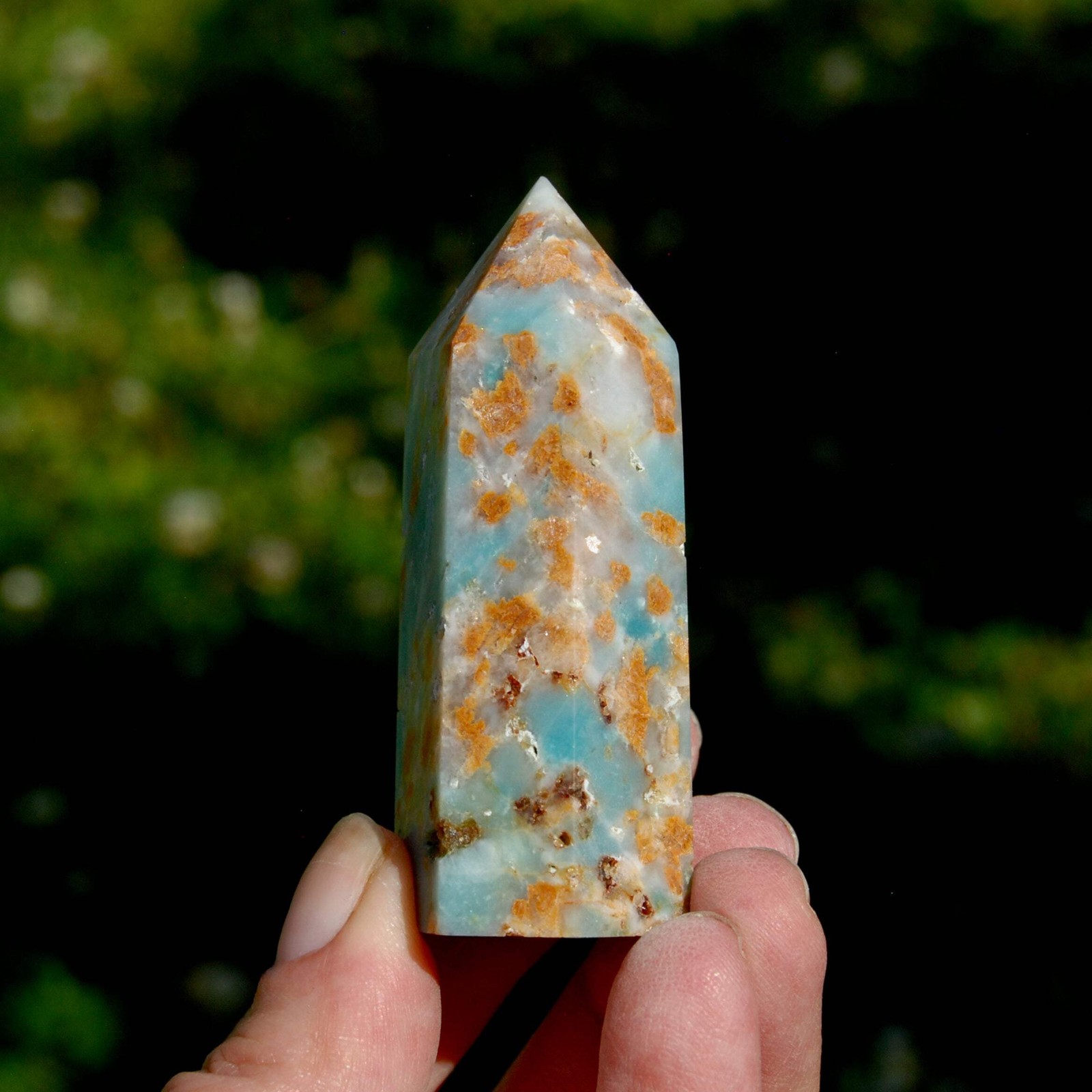 Chinese Amazonite Crystal Tower – 2.75in 82g Stone of Courage & Truth