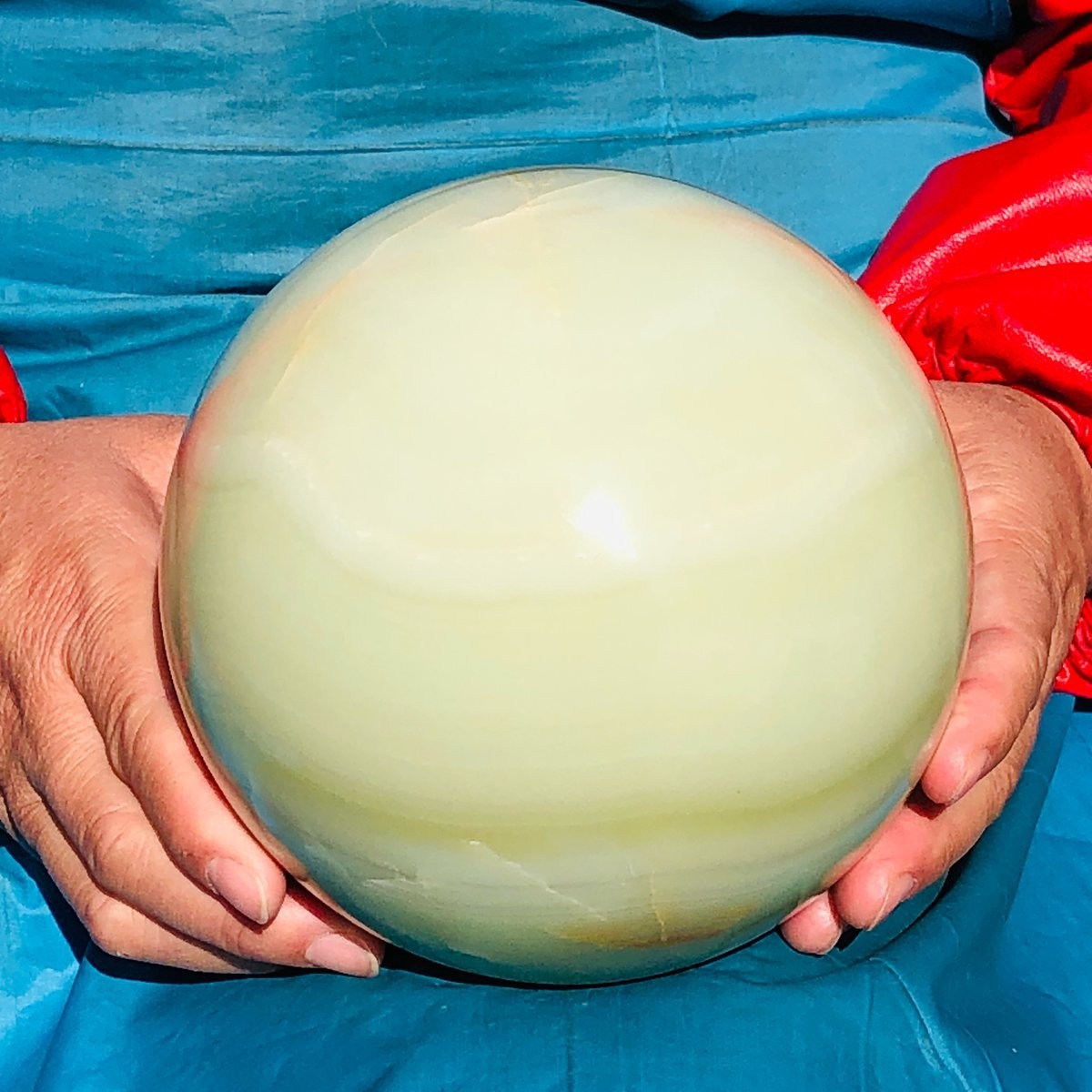 9.17LB Natural Afghan Jade Sphere Polished Crystal Healing Ball Home Reiki