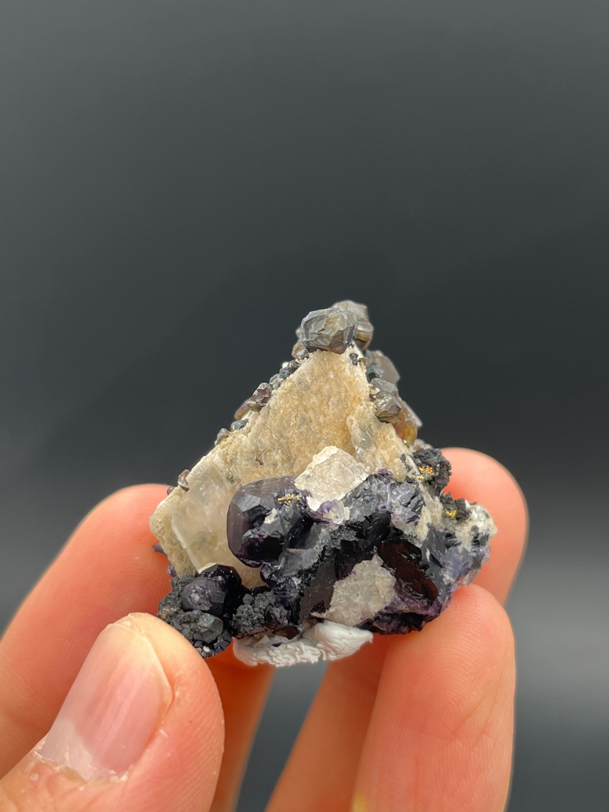 33g Fluorite With Marmatite From Huanggangliang No.2 Area Inner Mongolia China