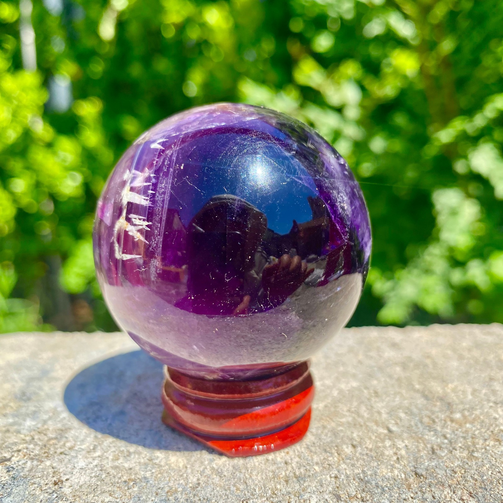 217G natural Green fluorite ball quartz crystal Sphere Reiki energy healing