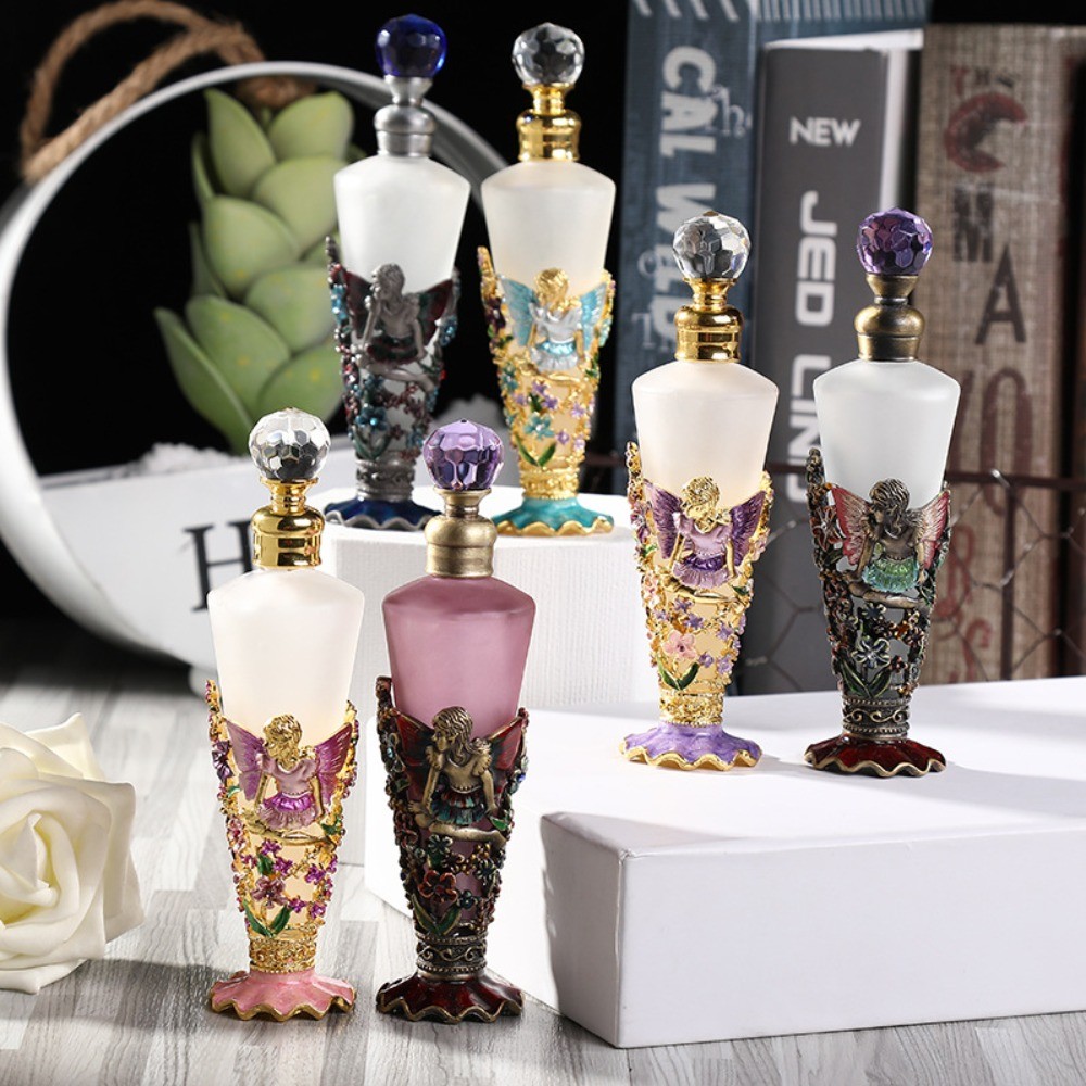 Angel Girl Perfume Essential Oil Empty Bottle Glass Electroplating Craft Decor