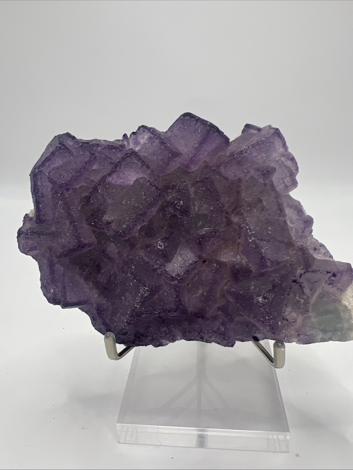 1.8 Pound! Natural Guizhou QR Code Fluorite W/ Stand! Amazing Quality!US Seller