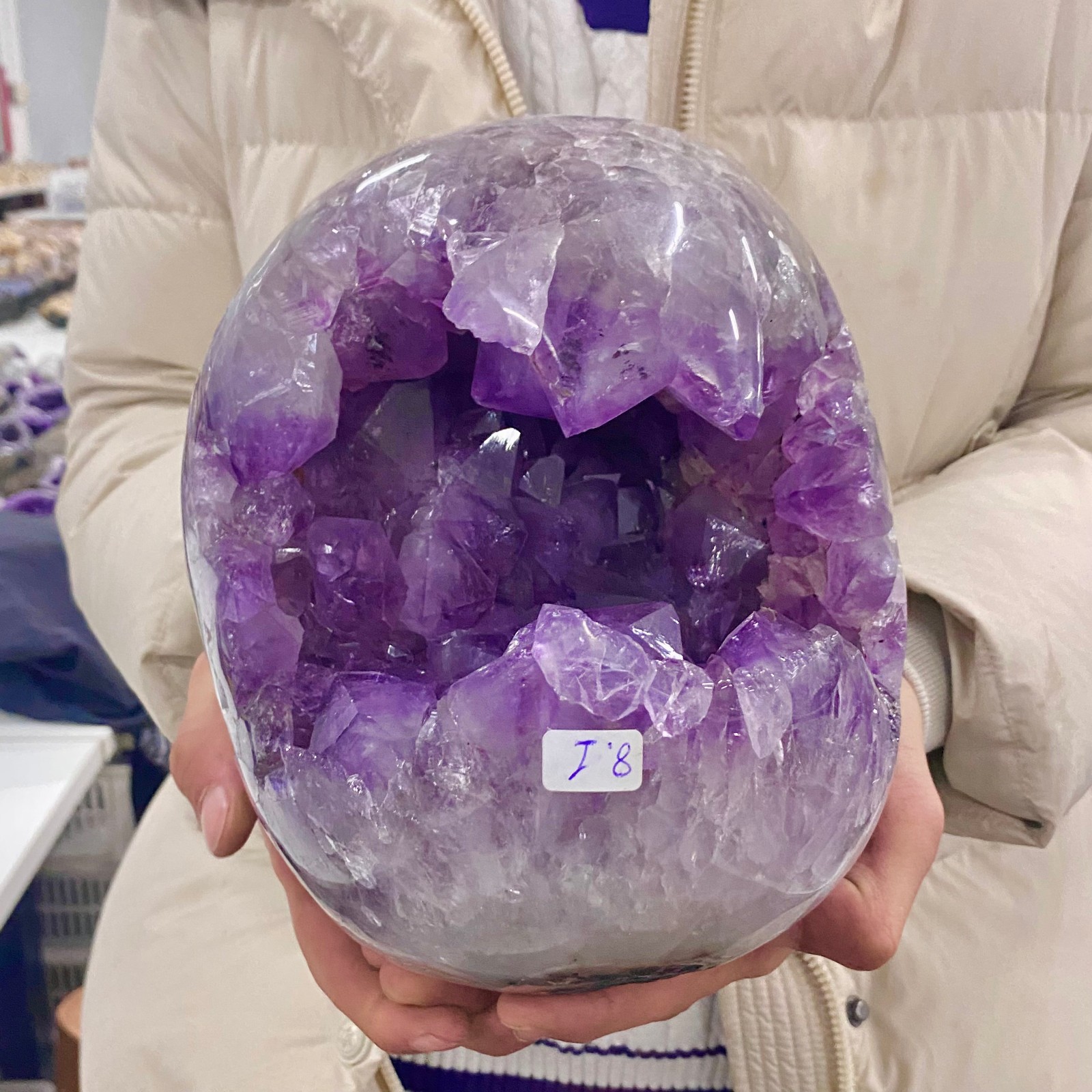 17.85LB Natural Amethyst geode quartz cluster crystal specimen Healing.