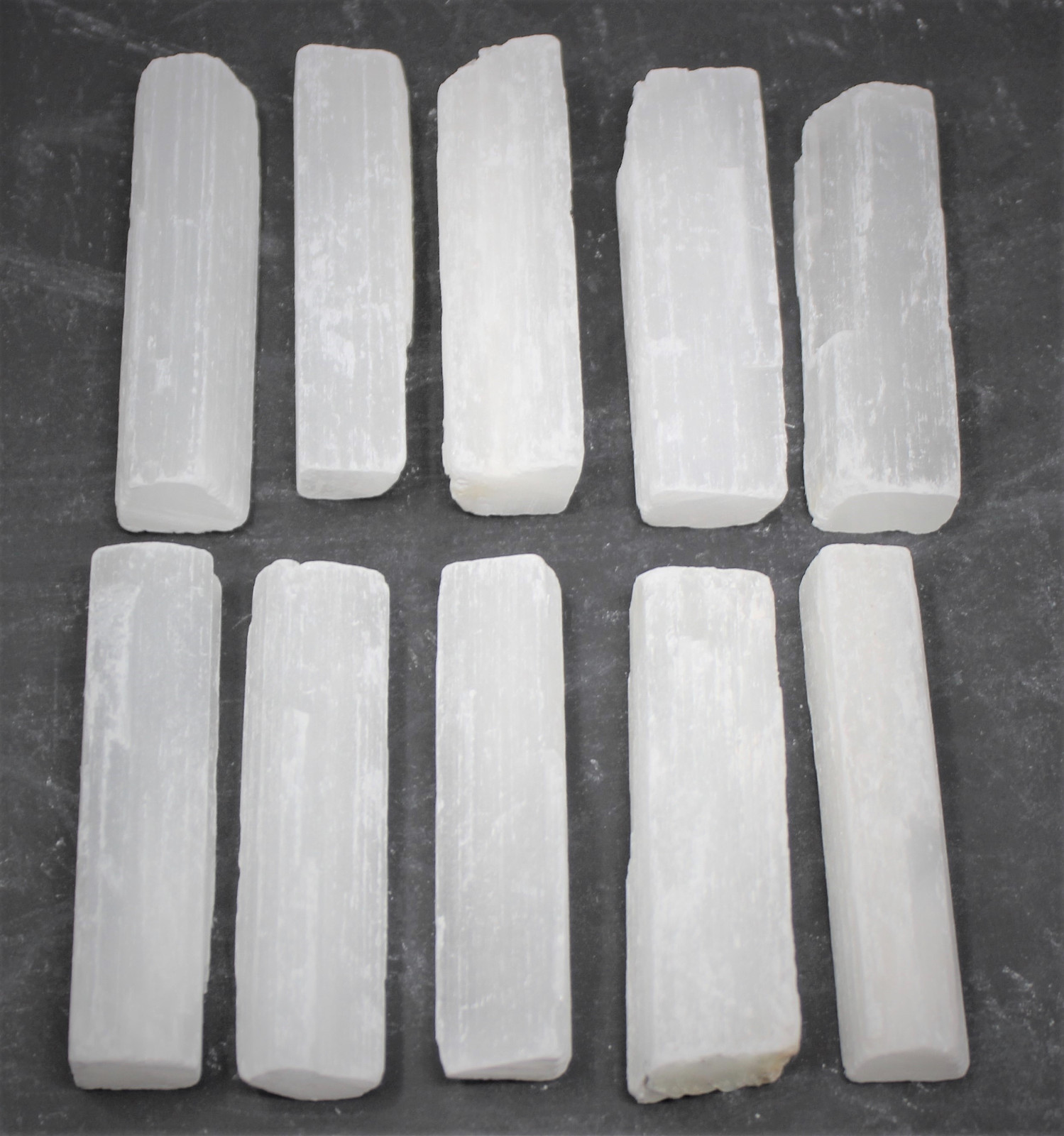 3 lb Bulk Wholesale Lot 2.5″ – 3″ Selenite Logs Crystal Stick Wand Blade