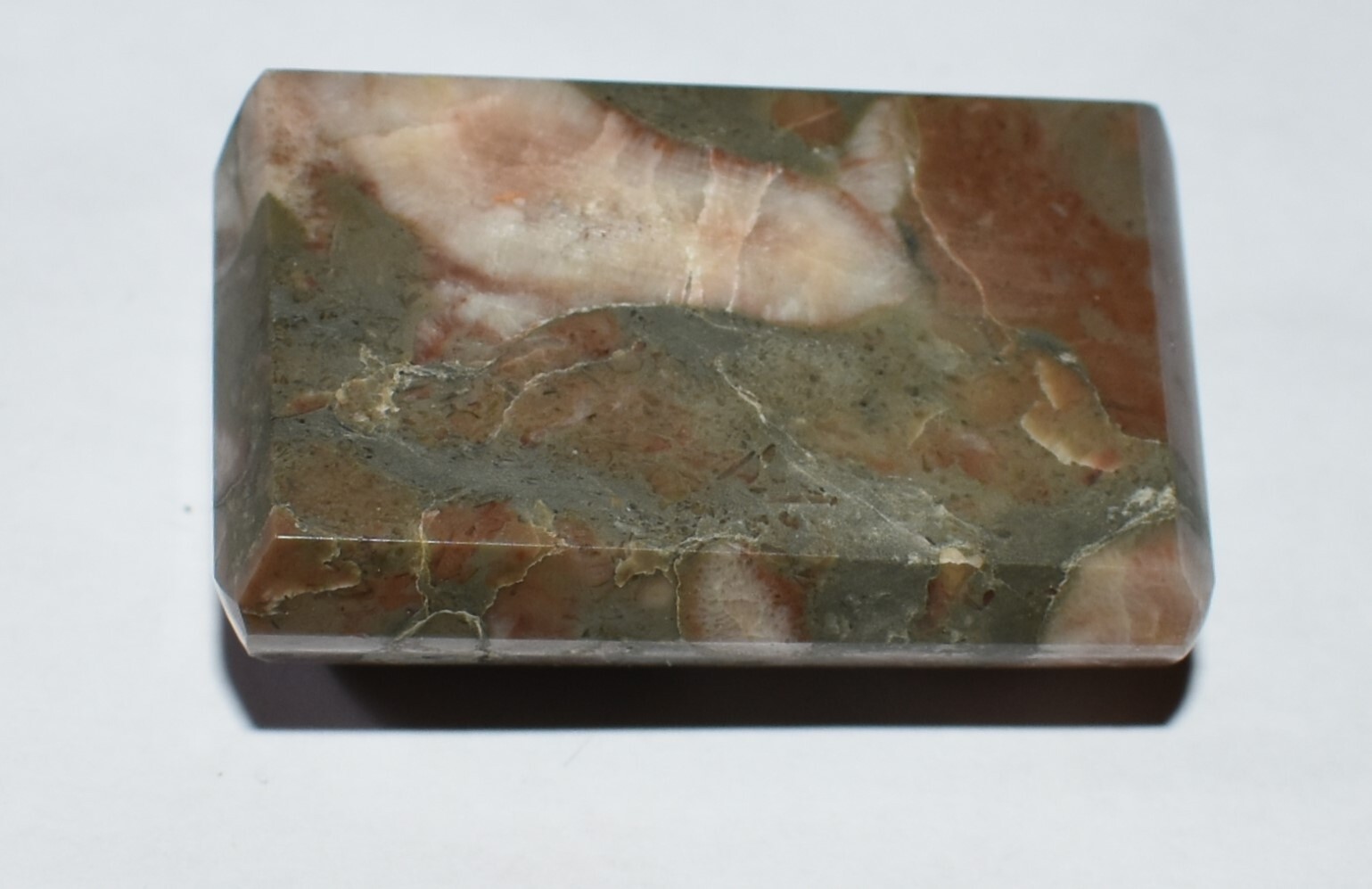 Jade Blue Ridge Specimen North Carolina USA Brown, Olive Green, Pink White Bone