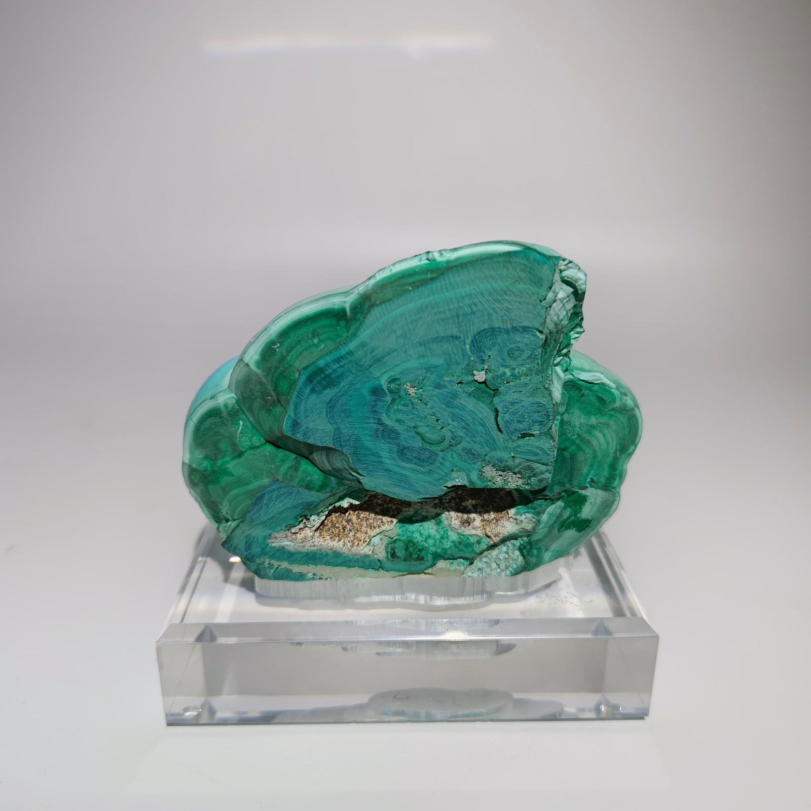 1.65LB Top Rare Natural silicon malachite Mineral Specimen + Stand